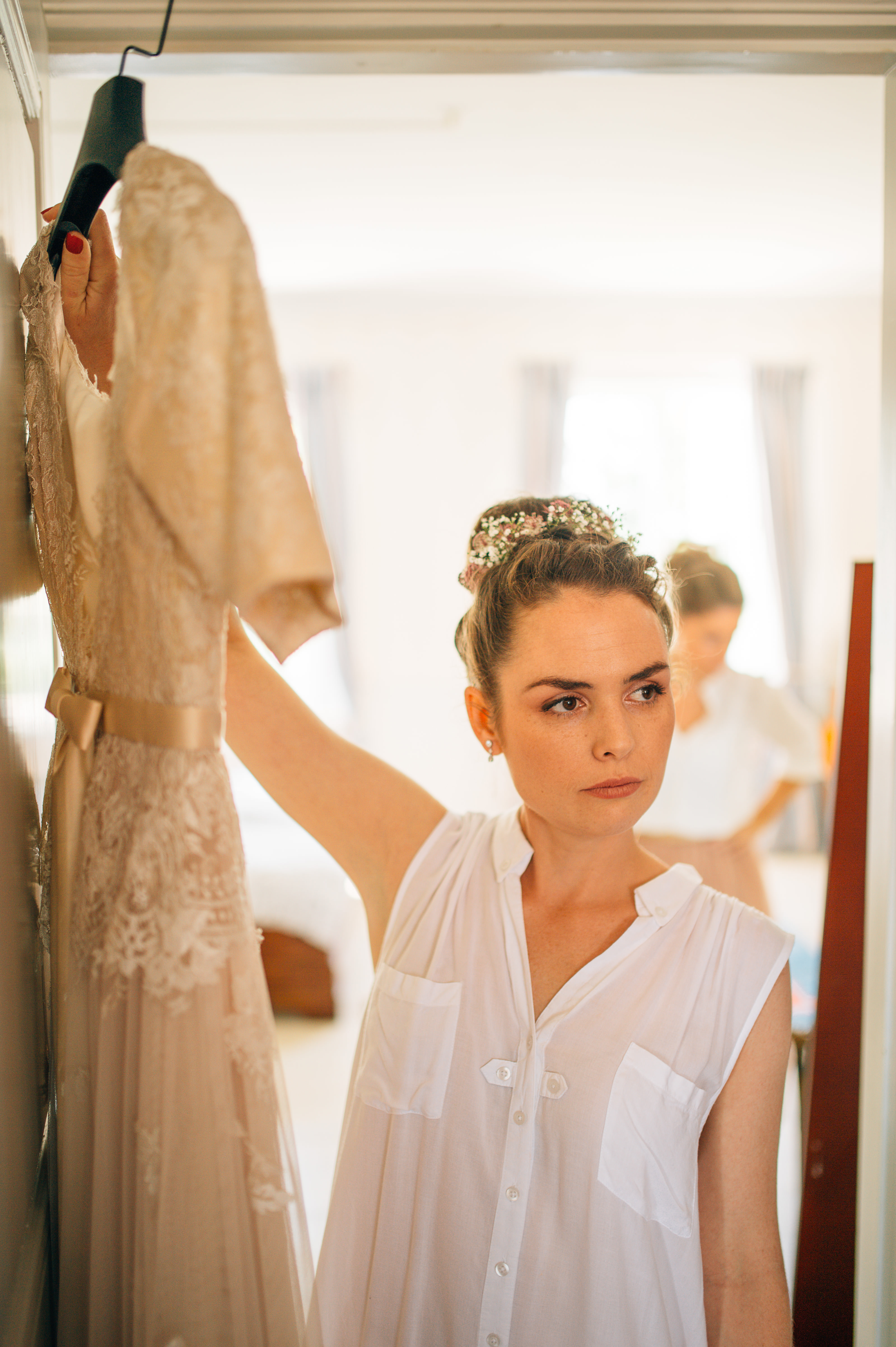 Wedding ceremony in a birch forest at Beckershof Sweden