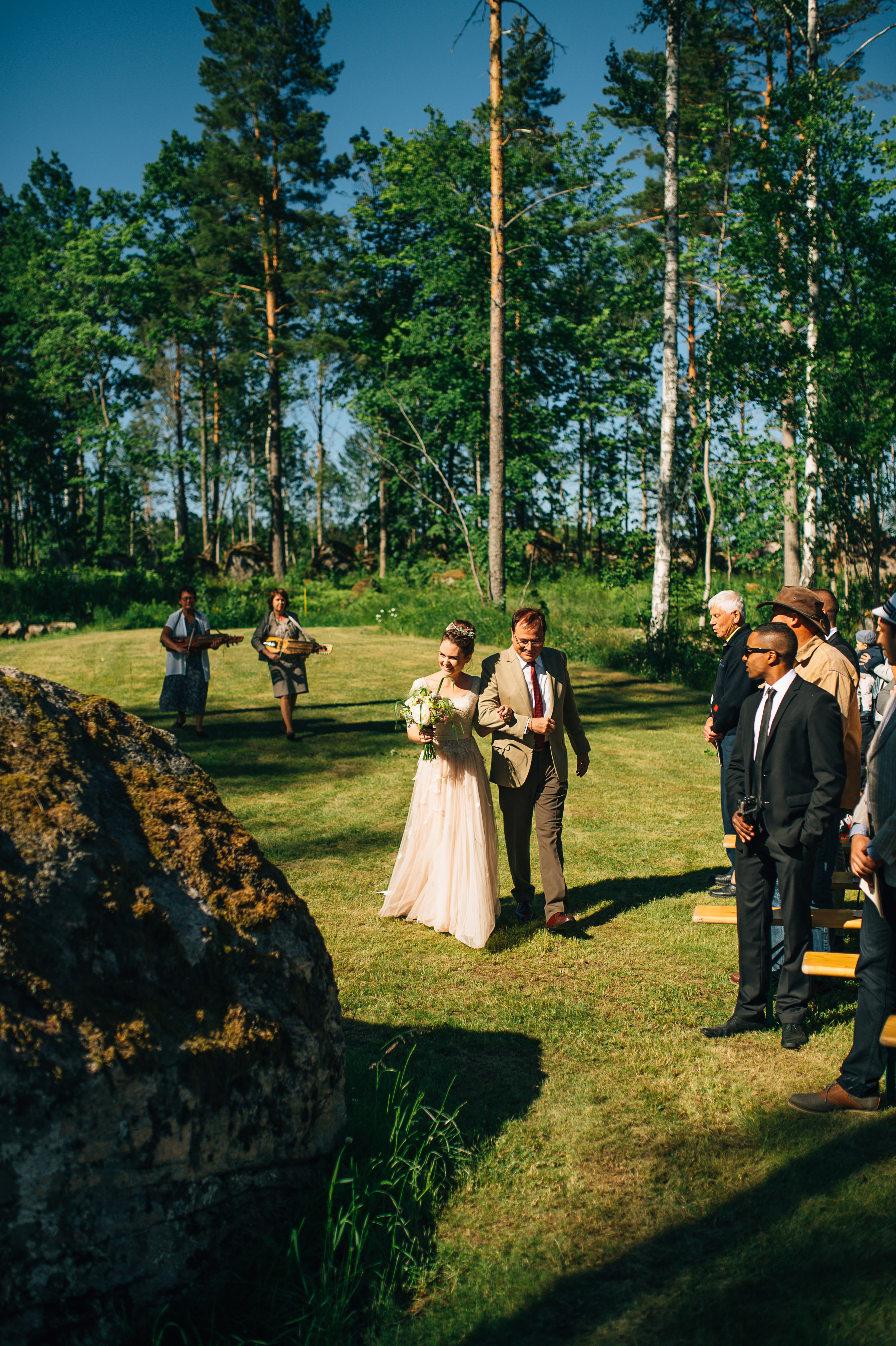 Bride and groom during their outdoor ceremony at Beckershof