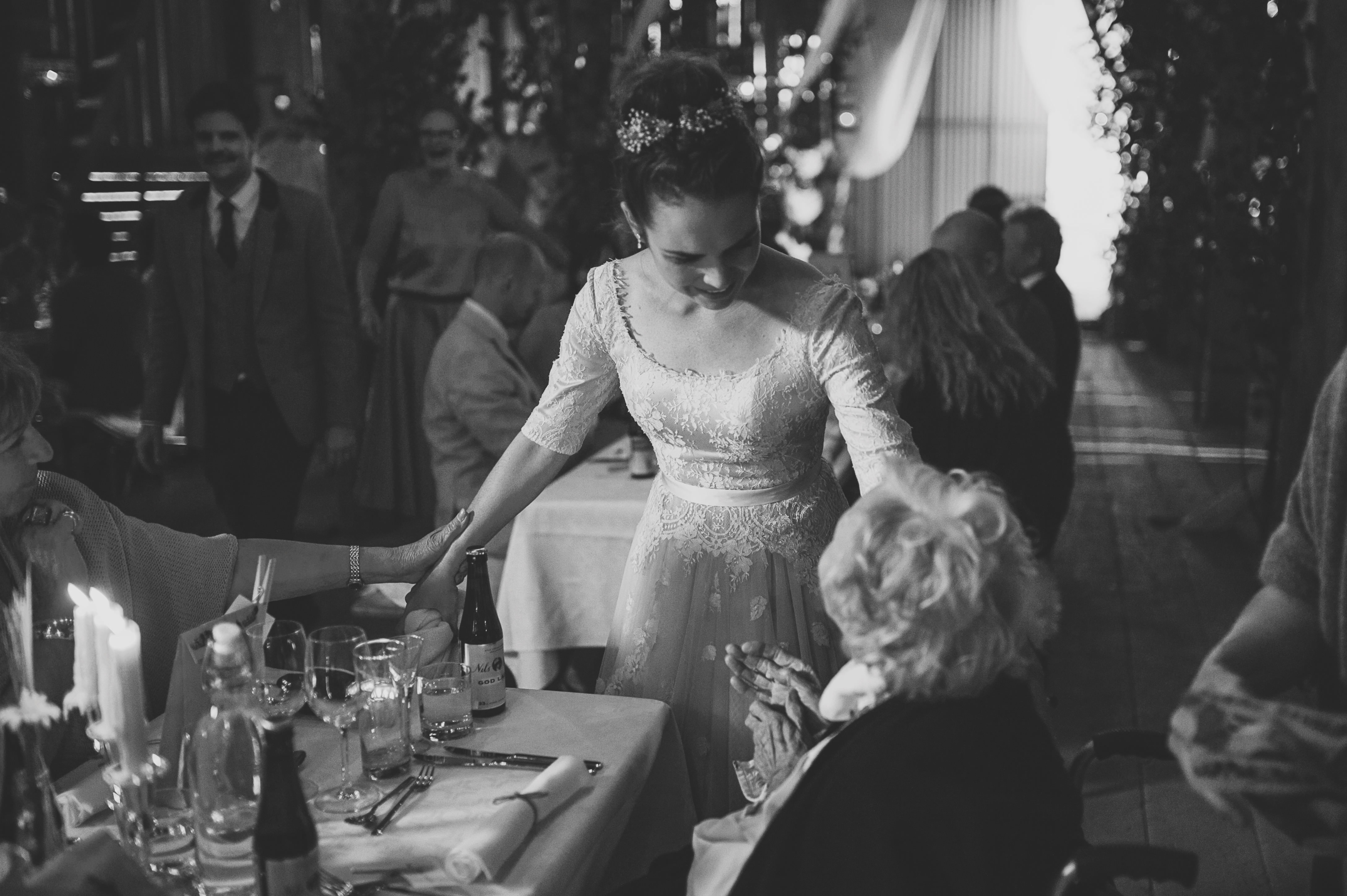 Guests dancing at the Swedish barn wedding celebration