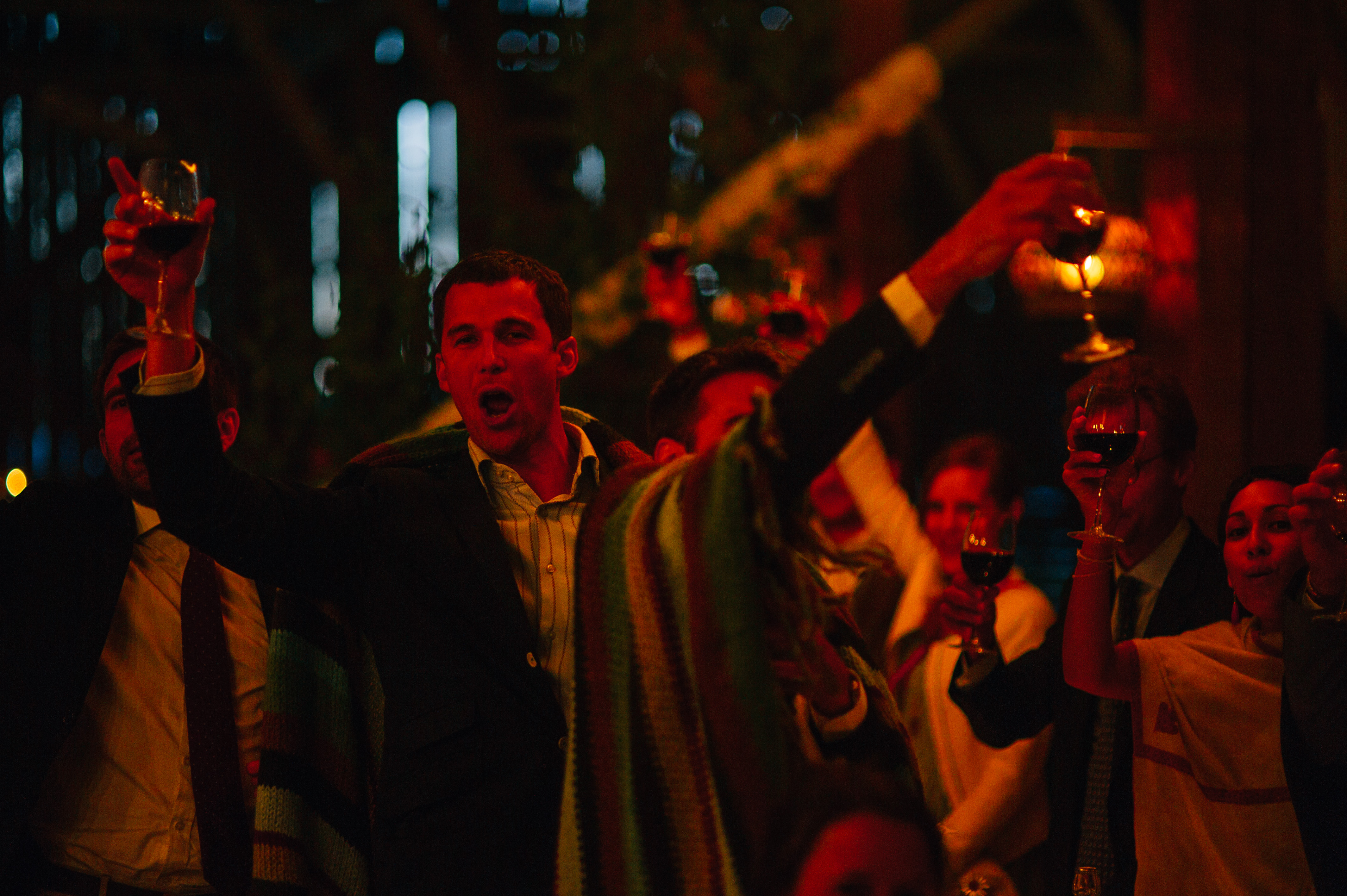 Triptych of Swedish barn wedding reception details