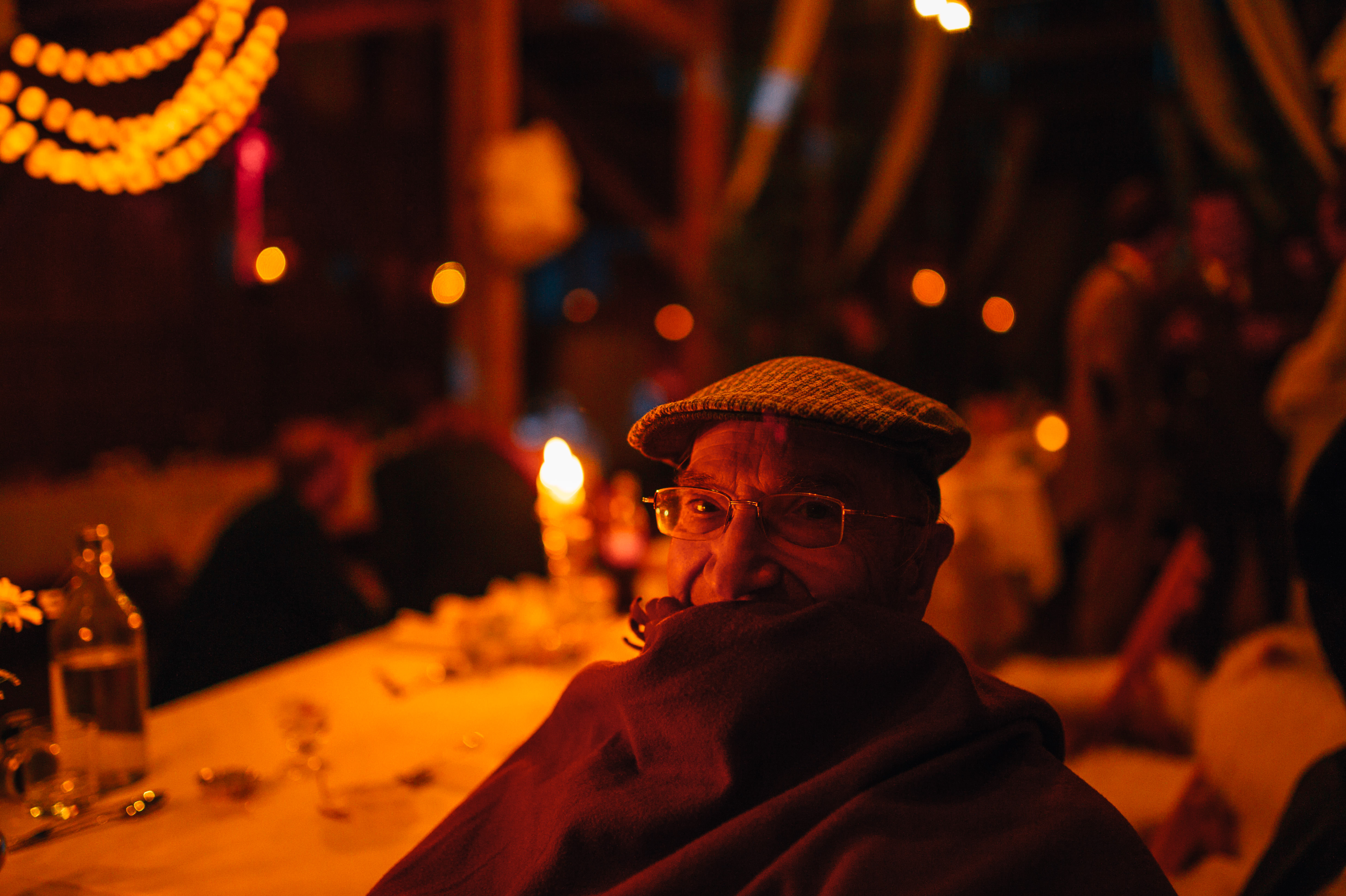 Late evening dancing at Erika and Romain barn wedding