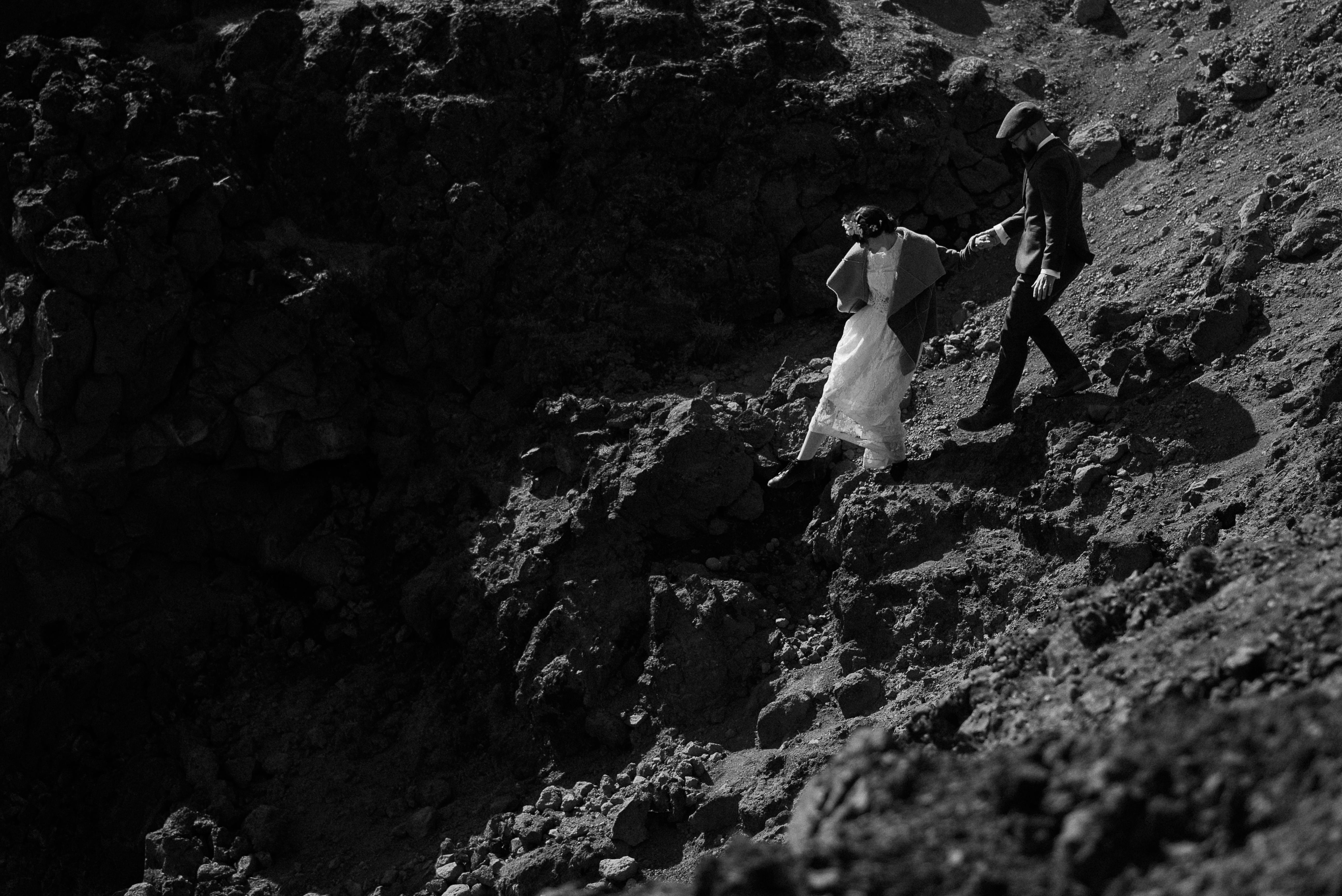 Elopement ceremony on the Snæfellsnes Peninsula Iceland on the coastal path near Hellnar
