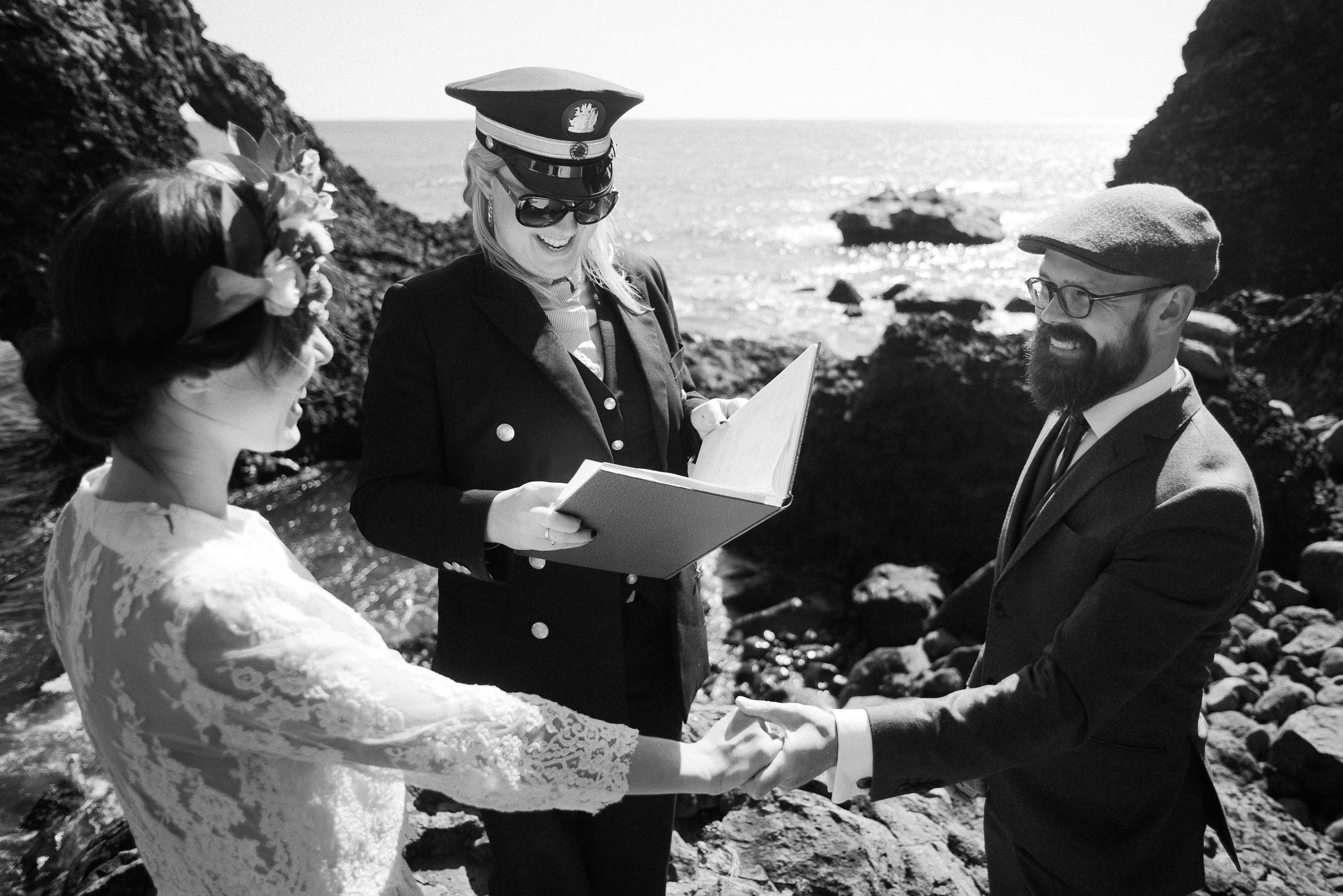 Elopement ceremony on the Snæfellsnes Peninsula Iceland by the North Atlantic coastline