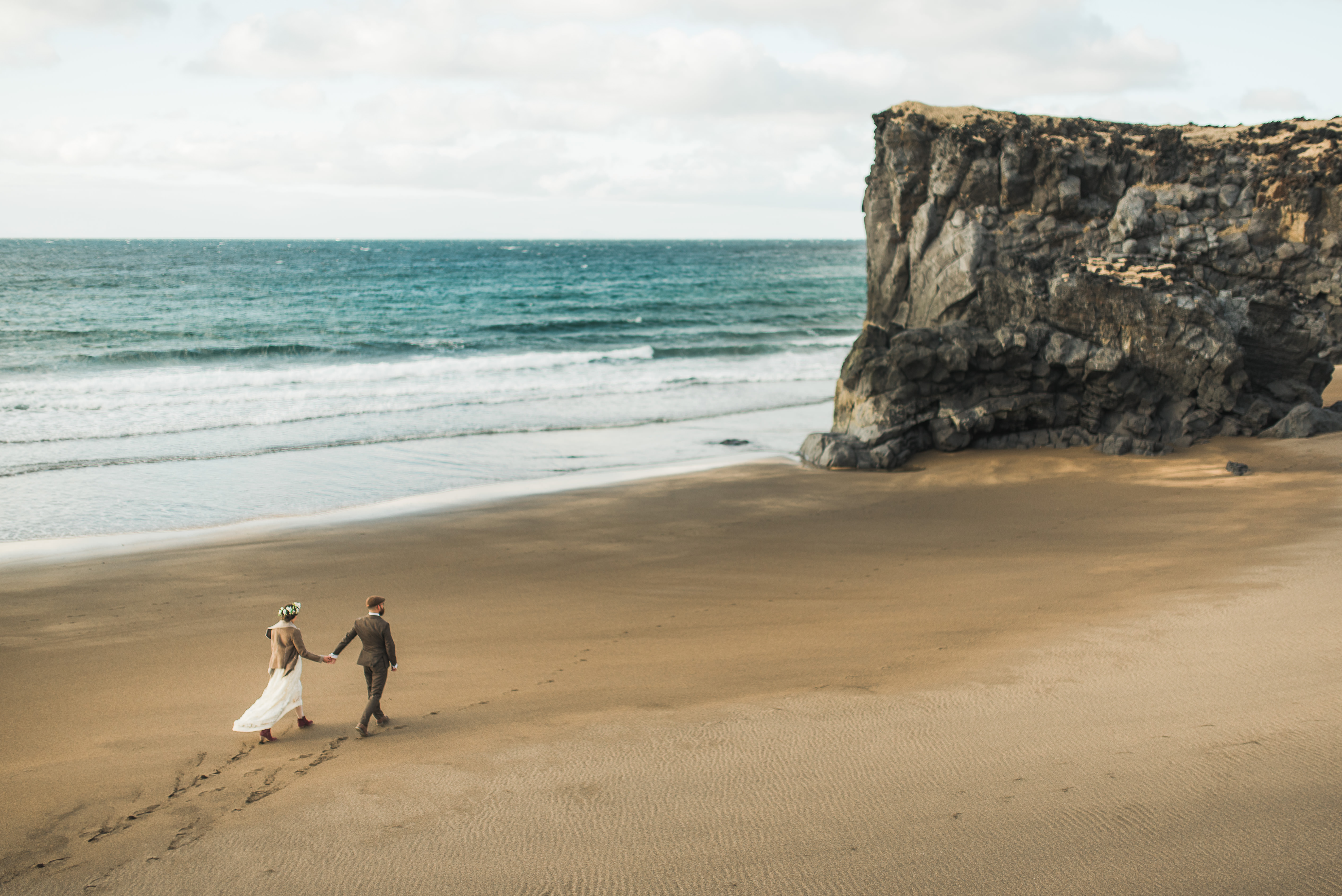 Volcanic rock formations on the Snæfellsnes Peninsula wedding among Icelandic lava fields