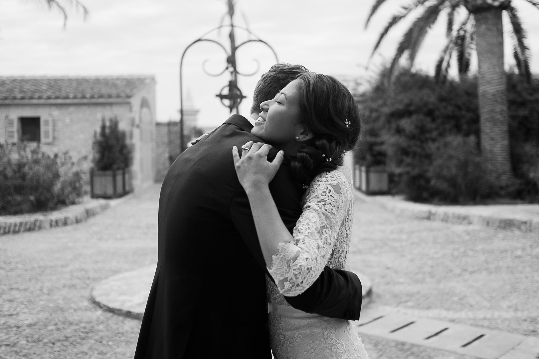 A couple in a Mallorcan mountain village