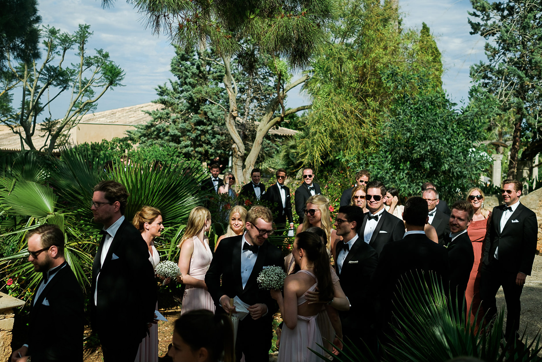 Guests congratulating the newlyweds, Mallorca wedding