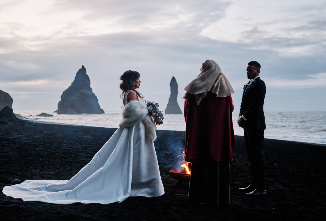 South Iceland elopement ceremony with Norse pagan blessing