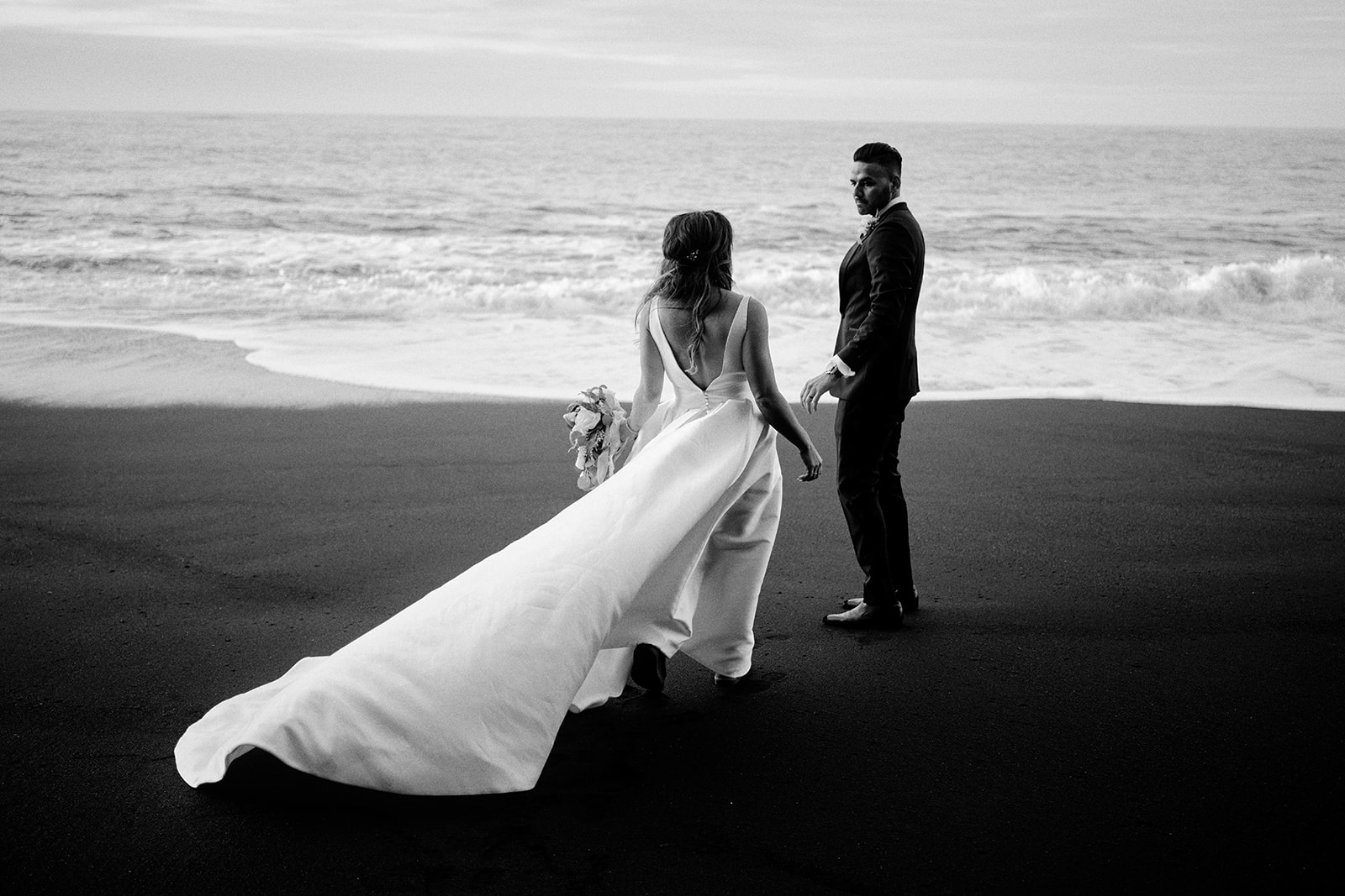 Wide landscape shot on drive between elopement locations south Iceland