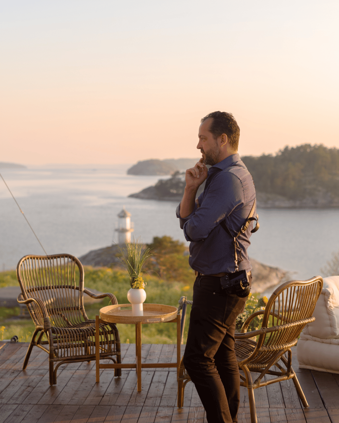 Cole Roberts, destination wedding photographer, on the Baltic coast in Sweden