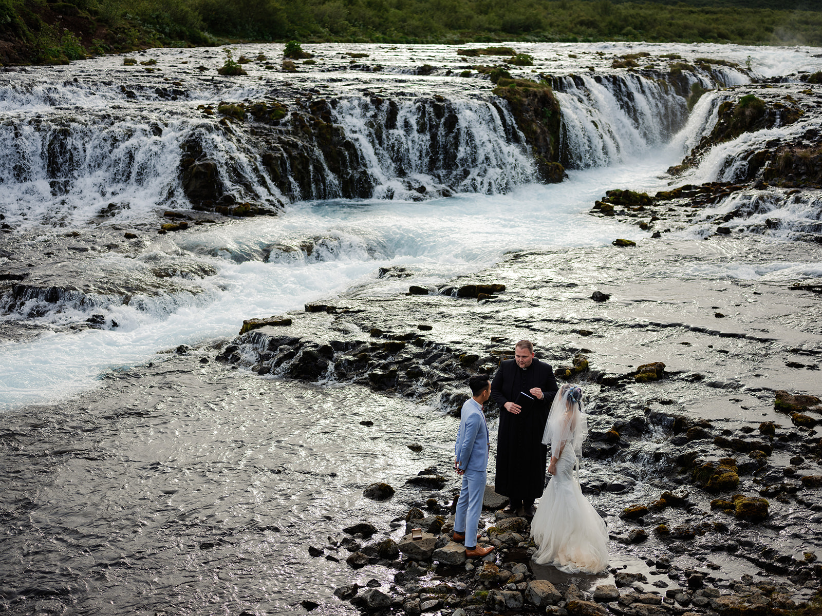 The blue water of Brúarfoss, Golden Circle, Iceland