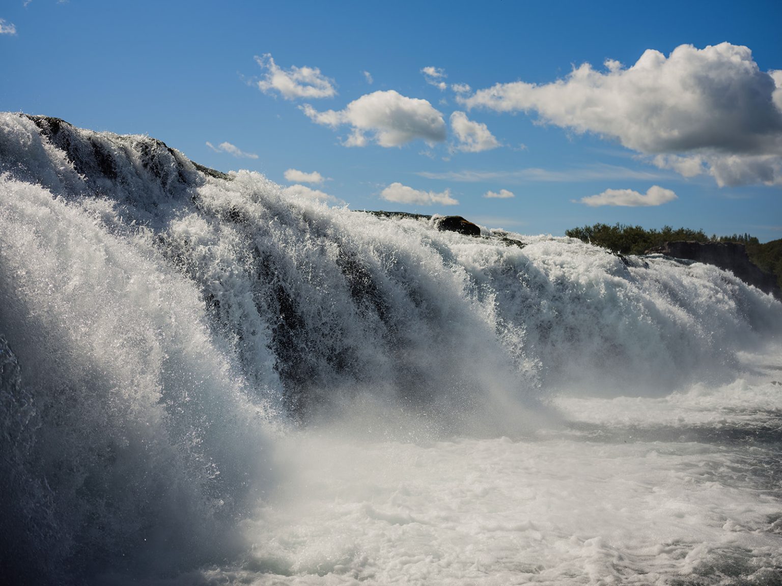 A waterfall on the Golden Circle in summer