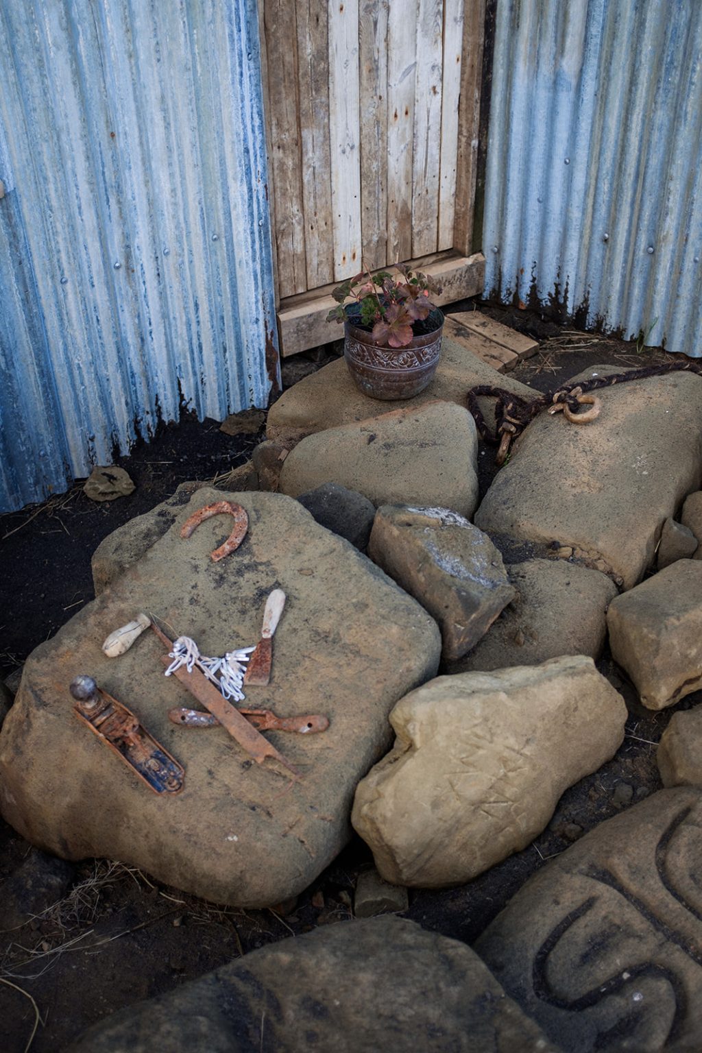 Wedding rings on a rock in Iceland