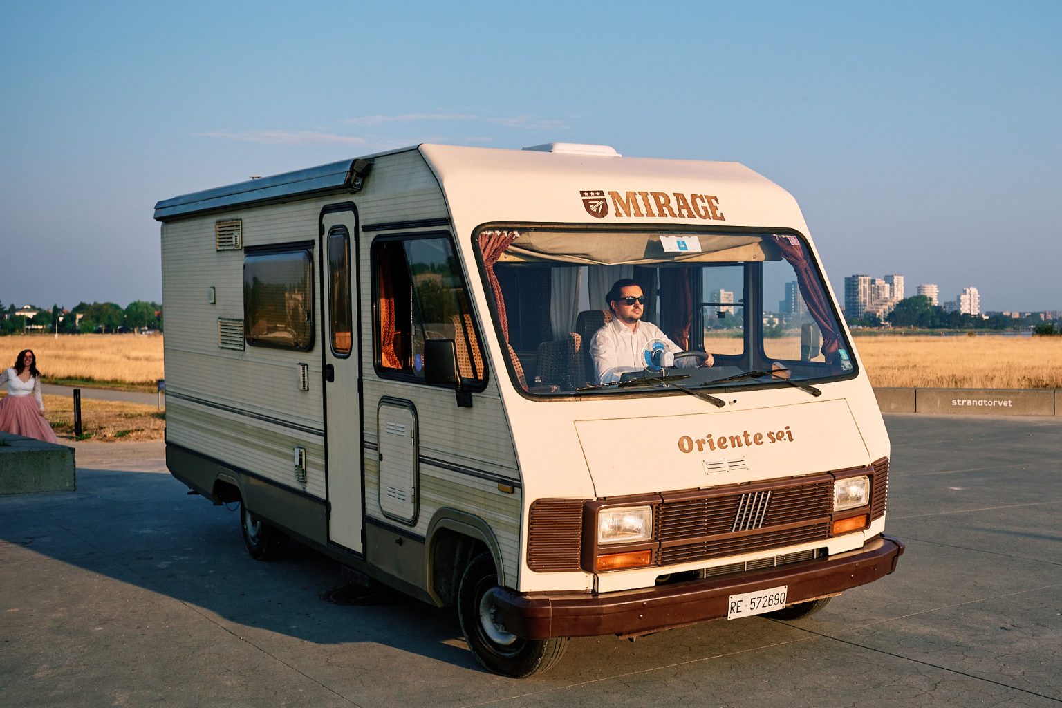 Irene and Jan’s vintage family caravan parked by the beach outside Copenhagen