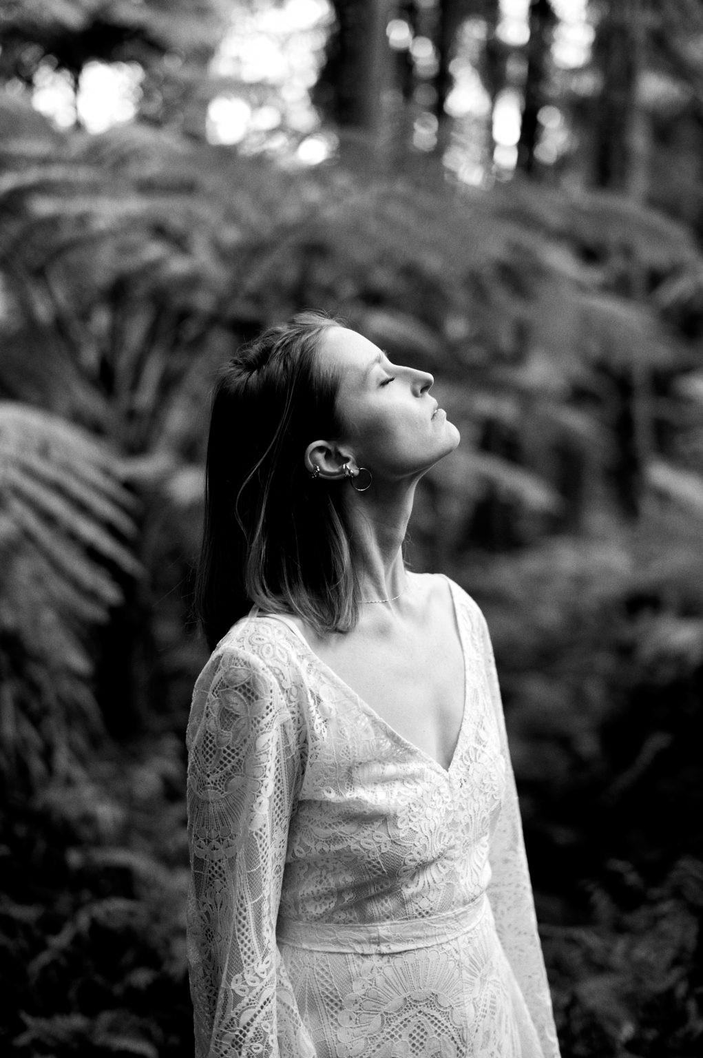 Portrait of Kasia among the ferns on São Miguel