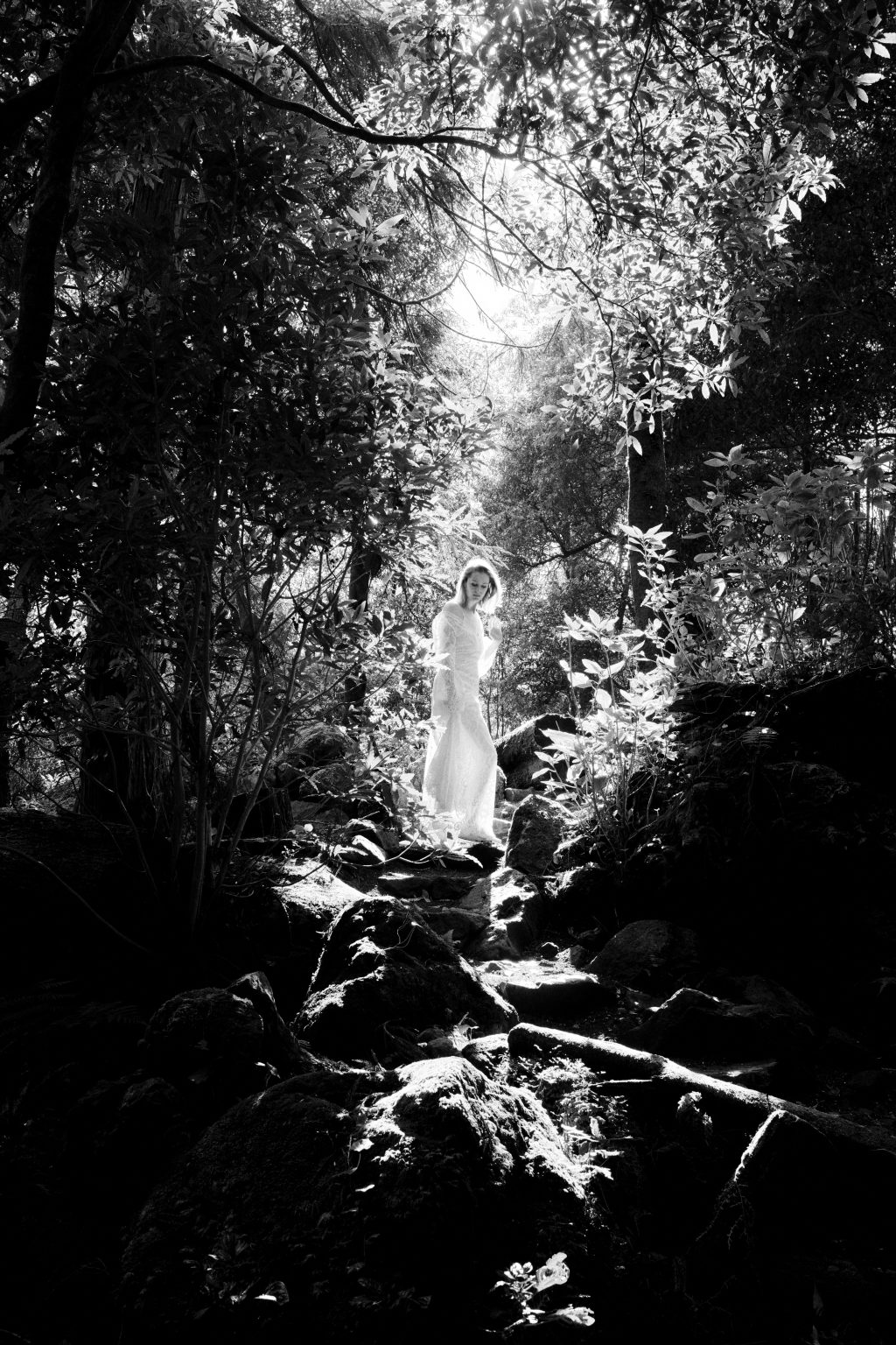 Kasia in the jungle light of a São Miguel ravine