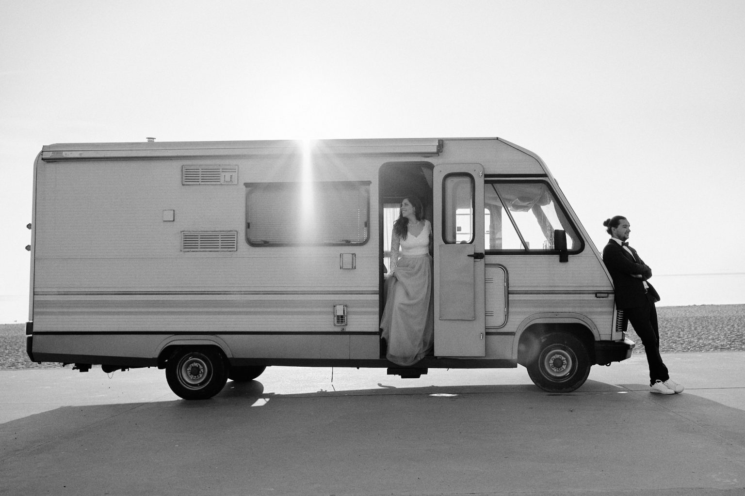 The forty-year-old family caravan in the morning sun outside Copenhagen