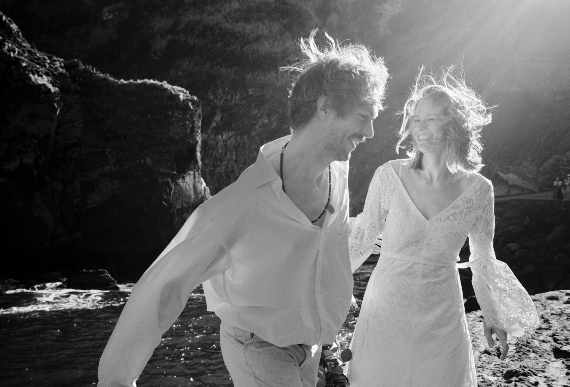 Windblown and laughing on the cliffs of São Miguel, Azores