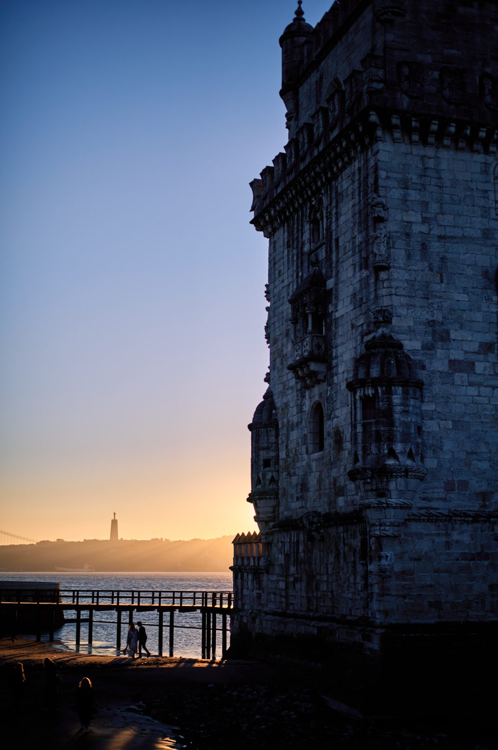 Detail of the Torre de Belém catching the morning sun