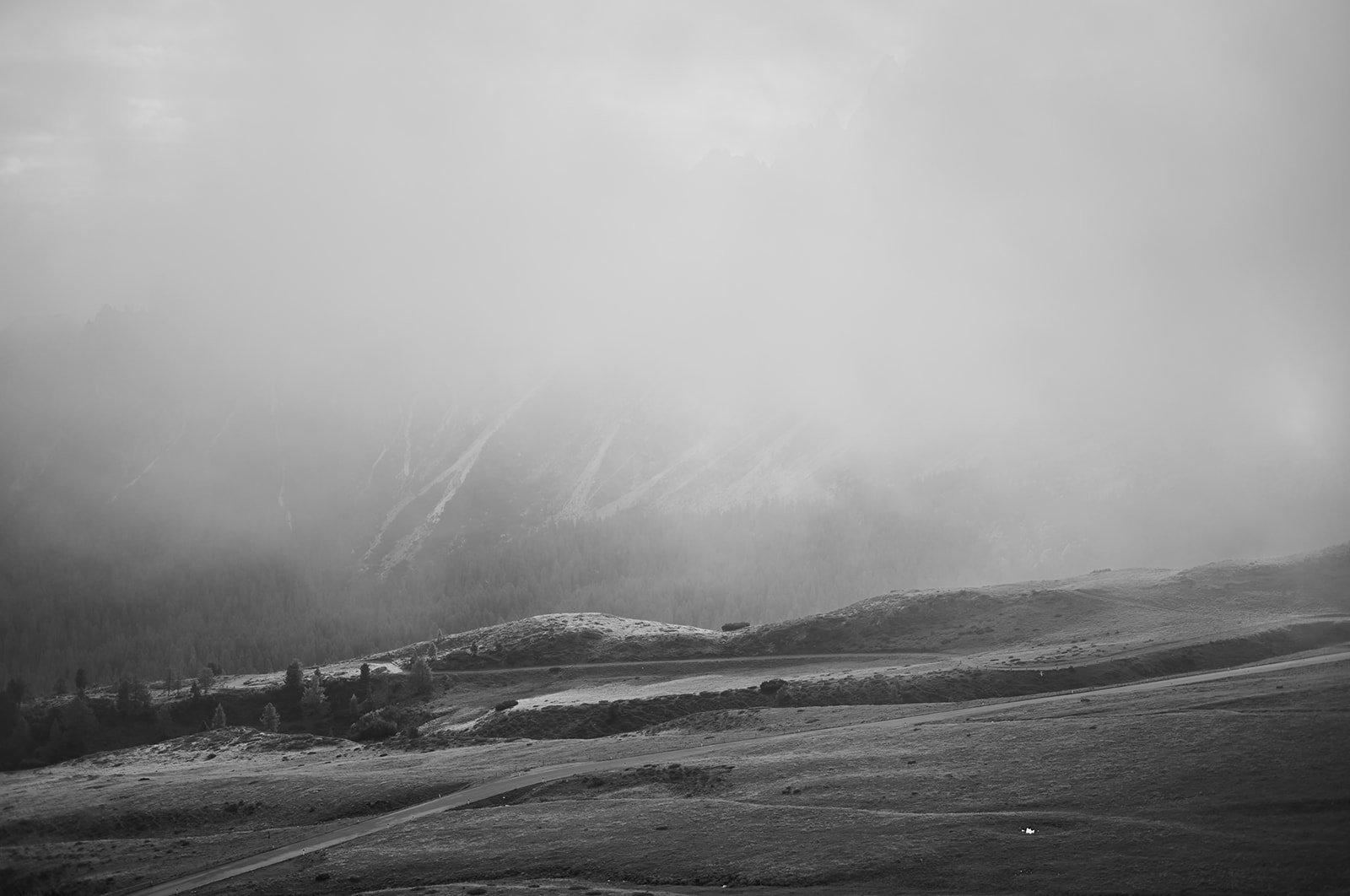 Morning mist over Passo Giau, Dolomites