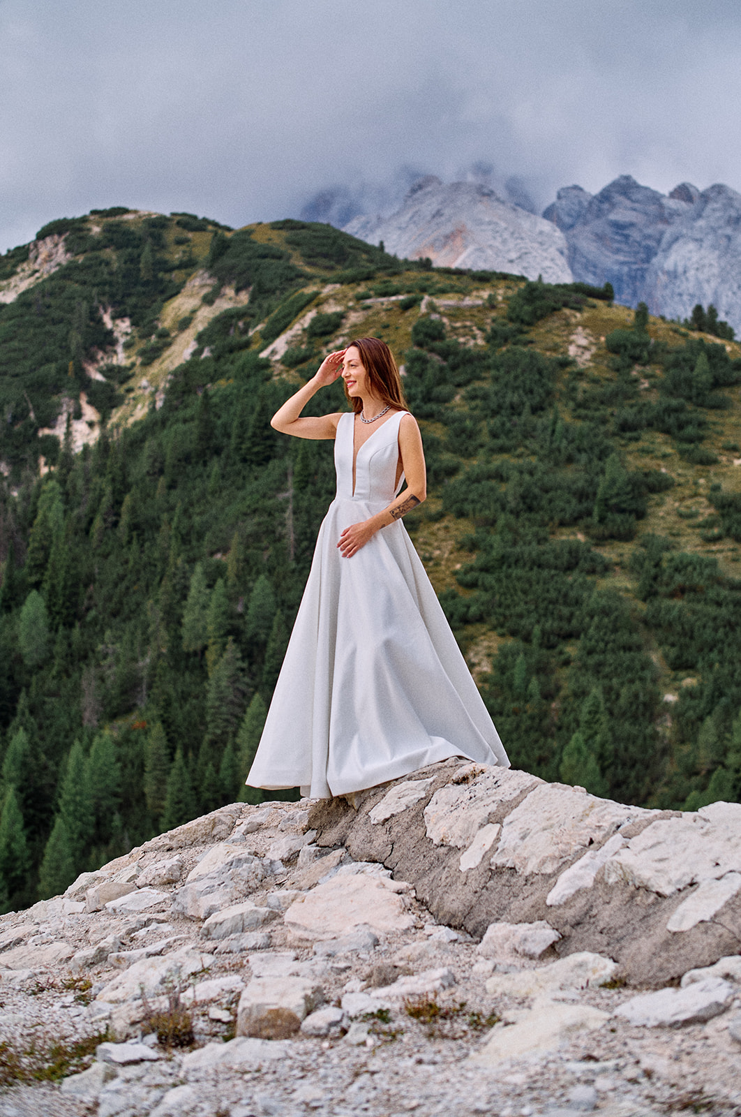 Dolomites wedding photographs with horses at Prato Piazza
