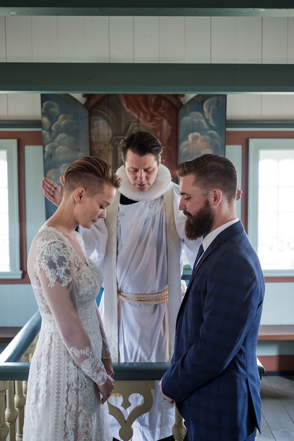 An embrace after the ceremony in Búðakirkja, Búðir, Iceland