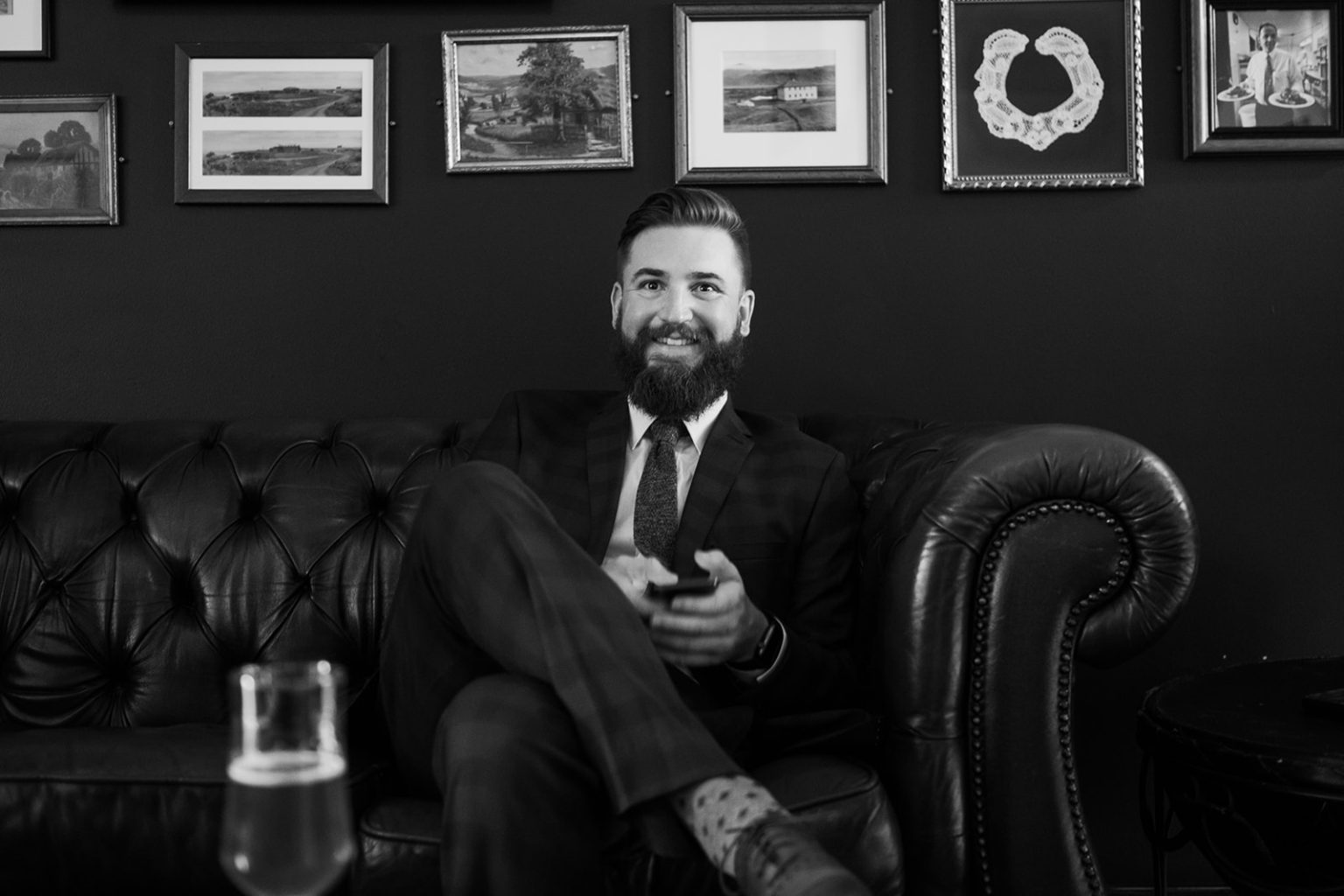 The groom in the morning at Hótel Búðir, a Hótel Búðir wedding