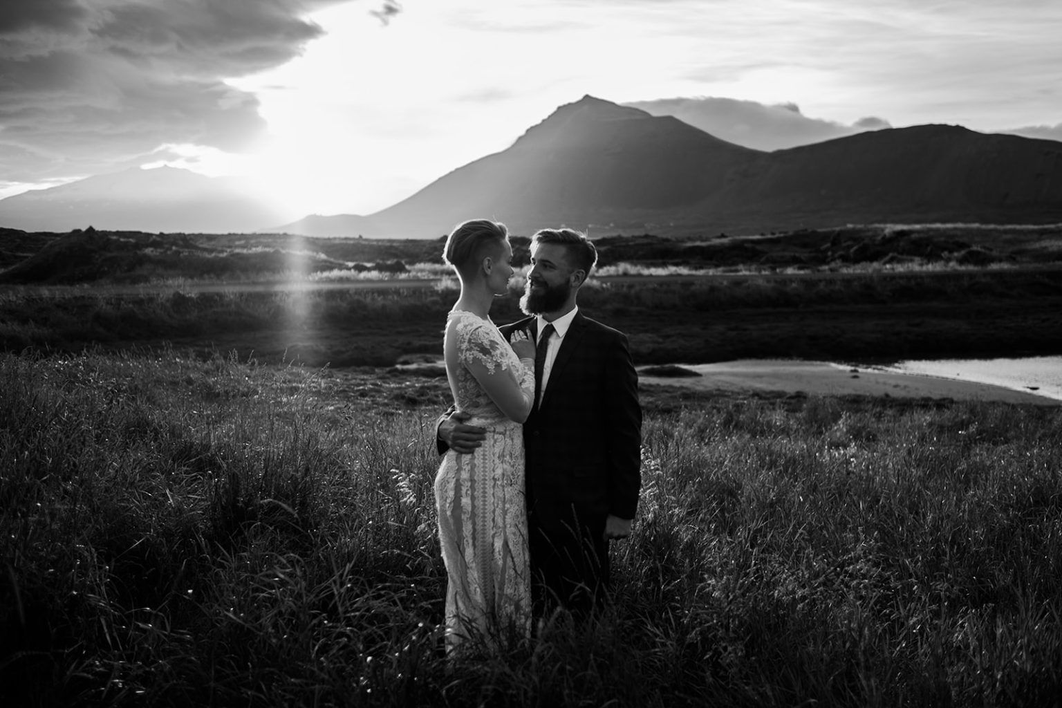 Golden hour on Snæfellsnes, a Hótel Búðir wedding