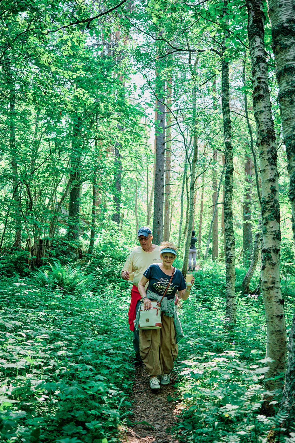 A morning walk in the forest before the wedding