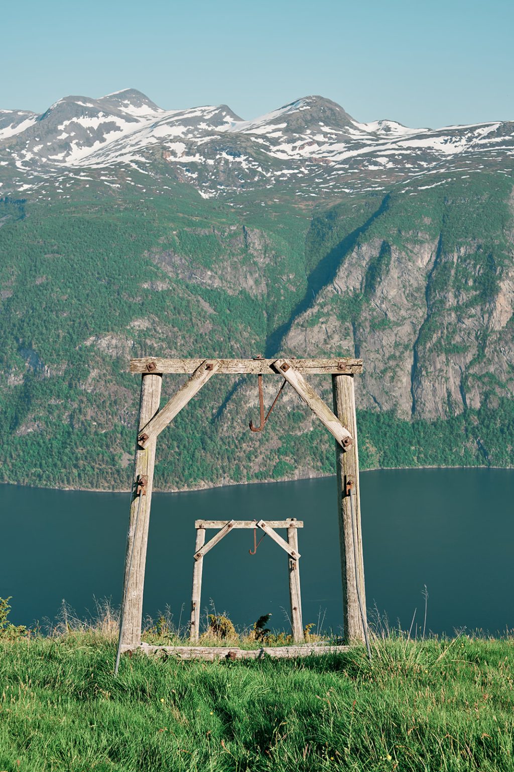 A wedding arch by the fjord in Norway