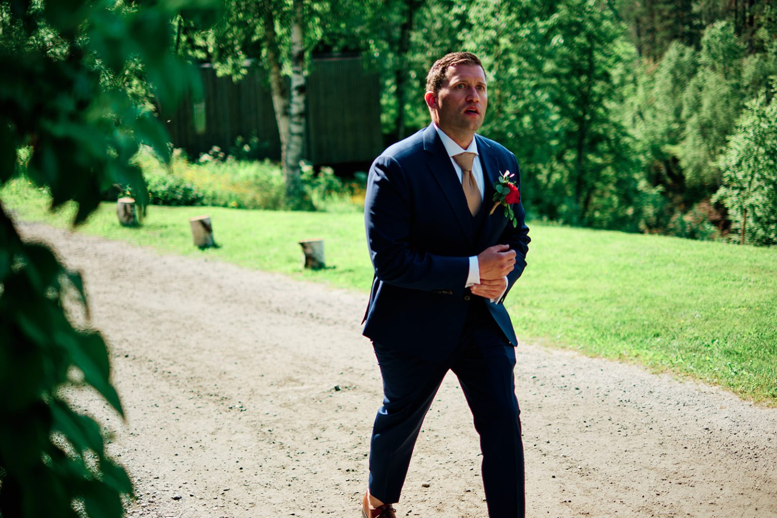 The groom before his Juvet destination wedding