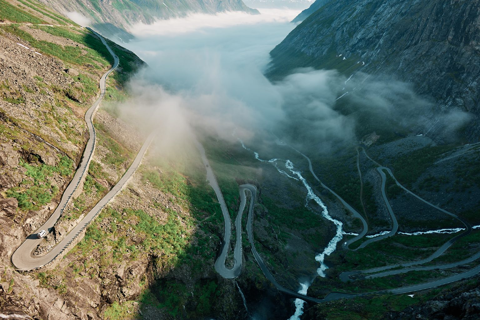 The Trollstigen switchbacks in Norway