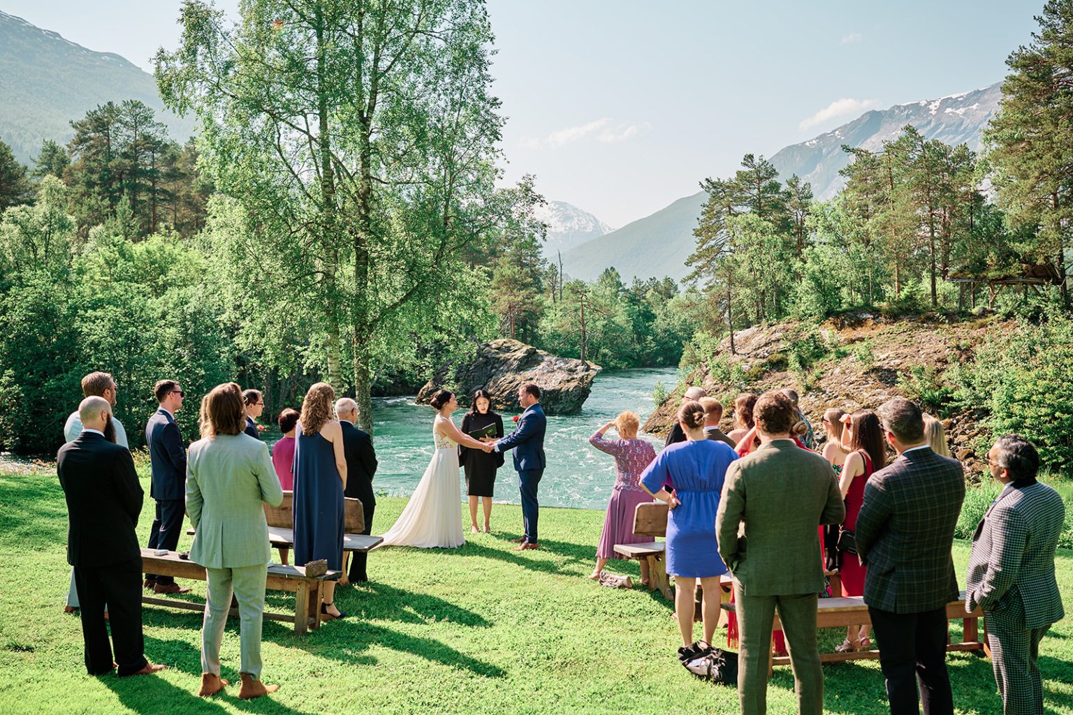 The couple after the vows at Juvet