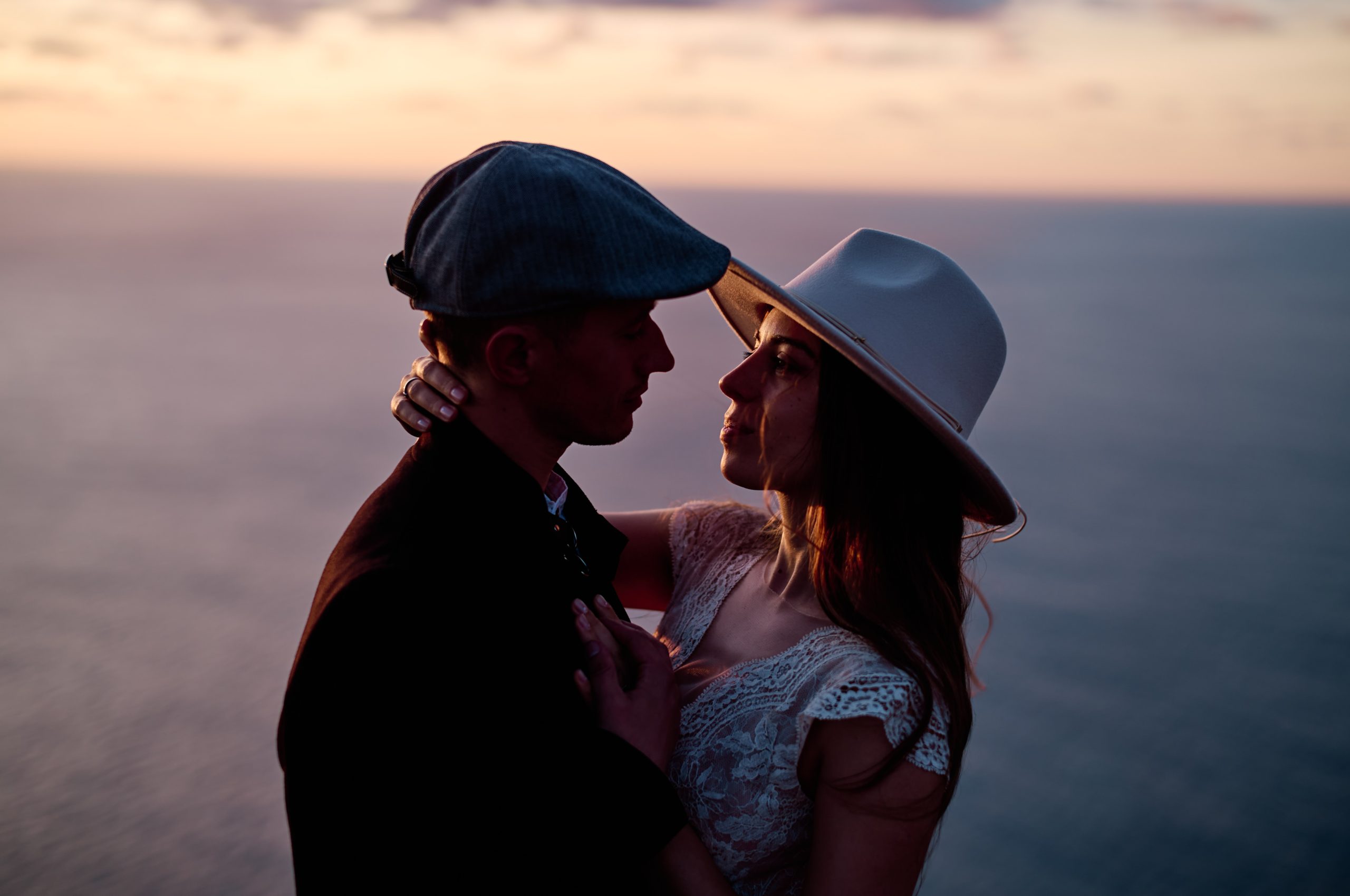 A couple walking the peninsula at first light