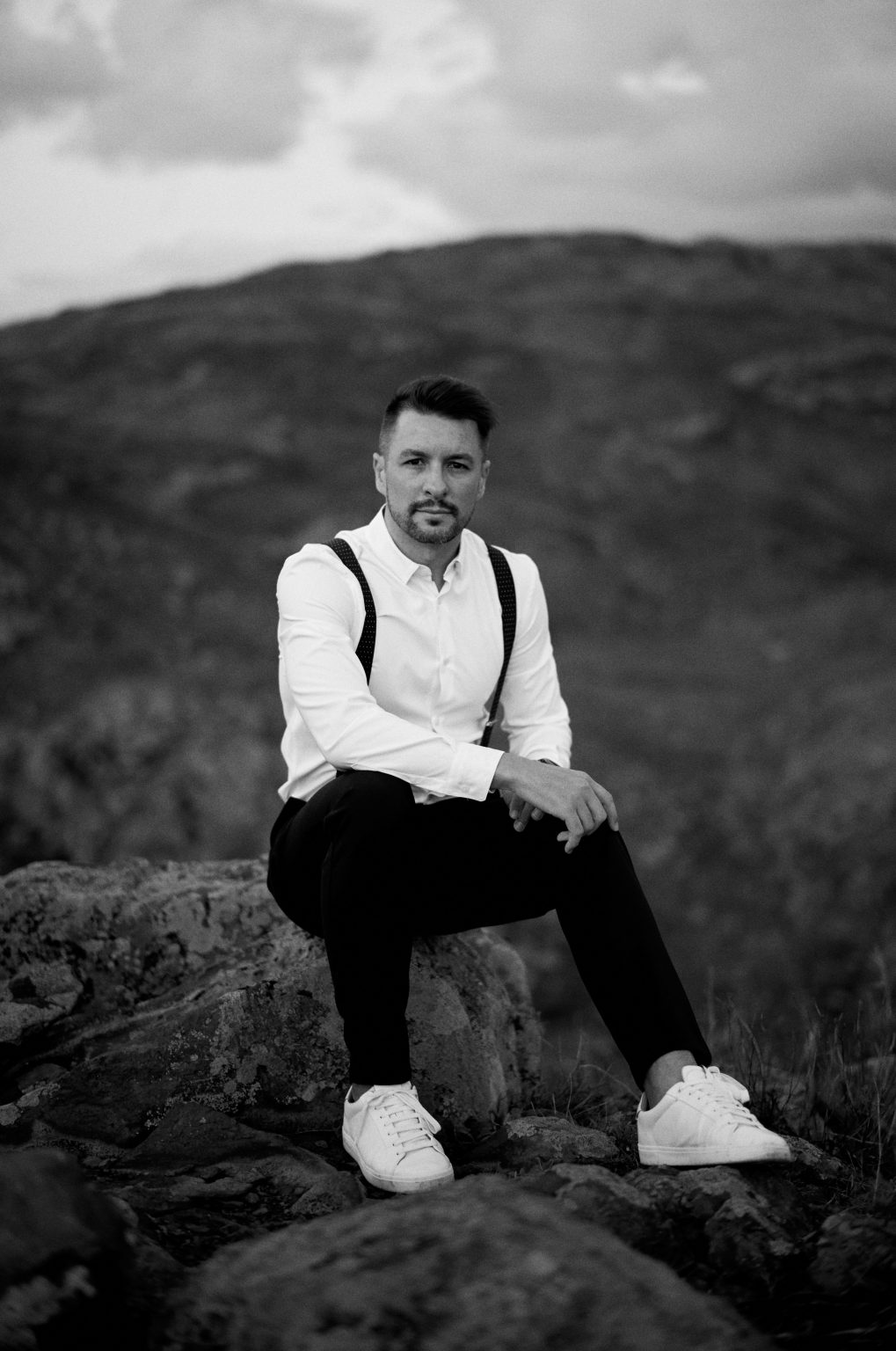 Groom by the water at first light, Madeira