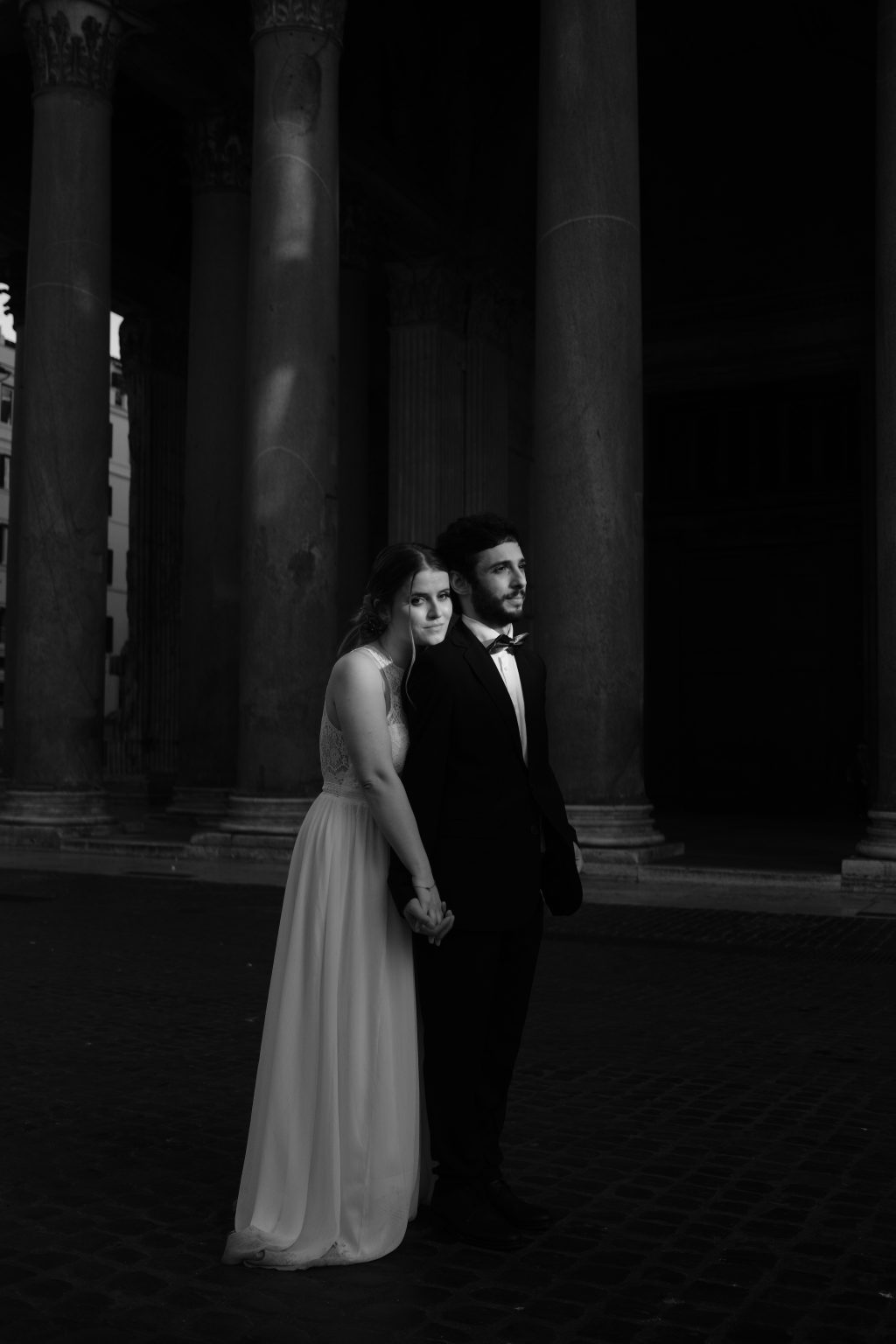 Hand in hand in the shadows of the Pantheon