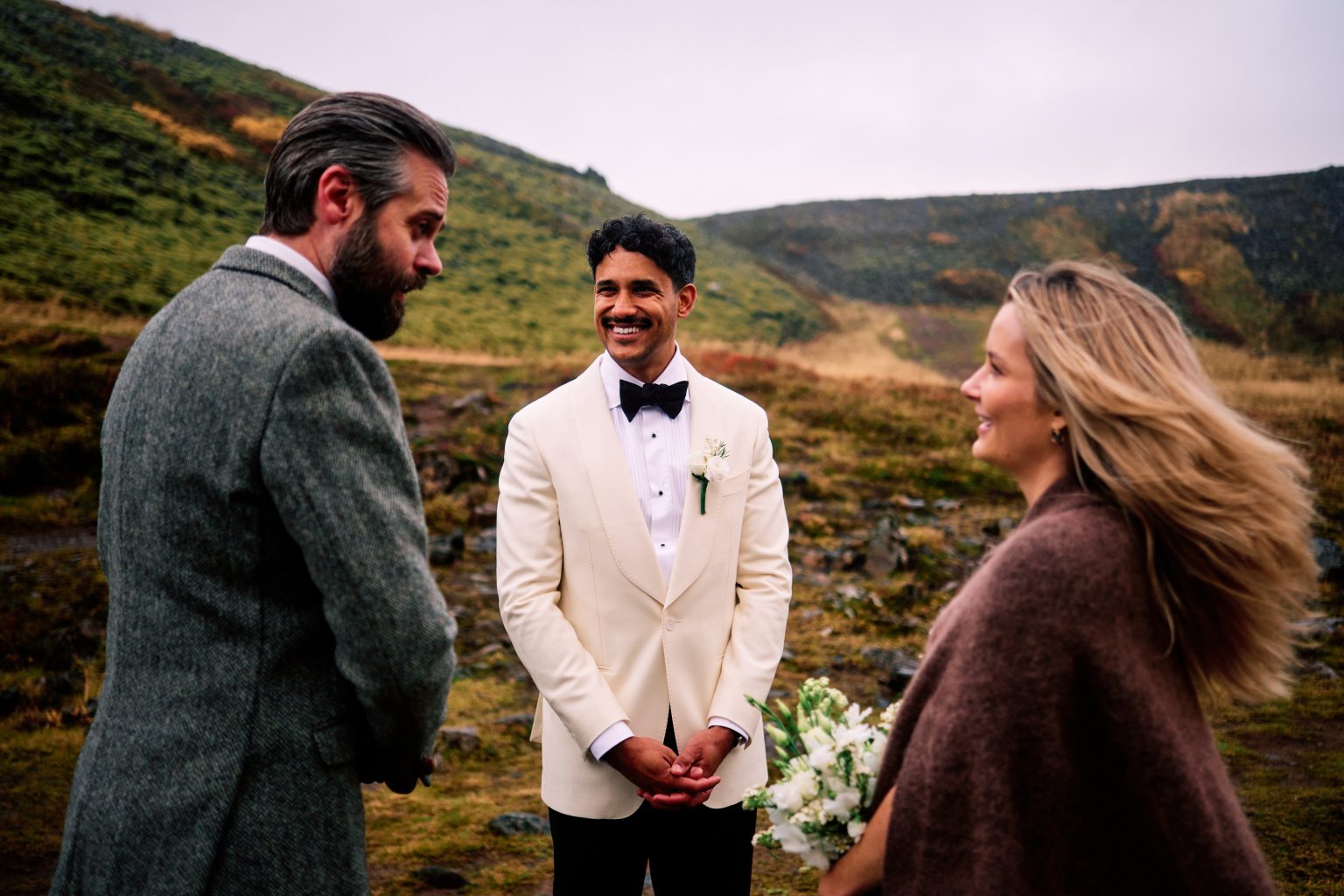 Celebrant Tryggvi Gunnarsson leading a wedding ceremony in Iceland