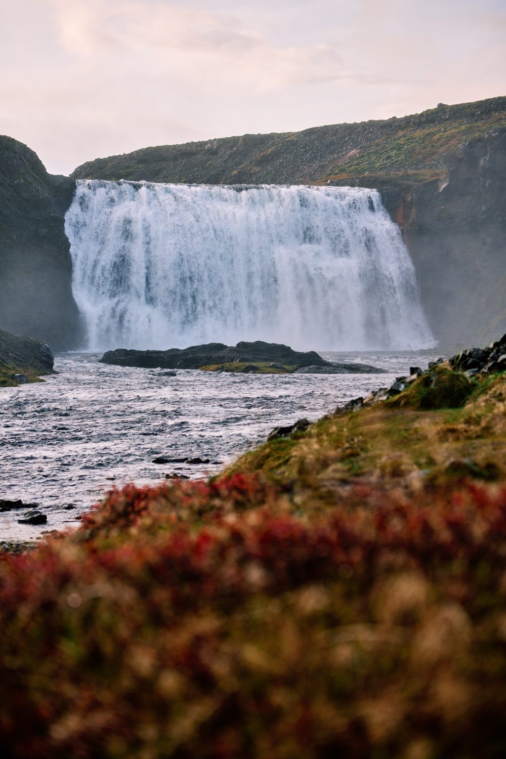 Þórufoss waterfall in autumn colours, Iceland