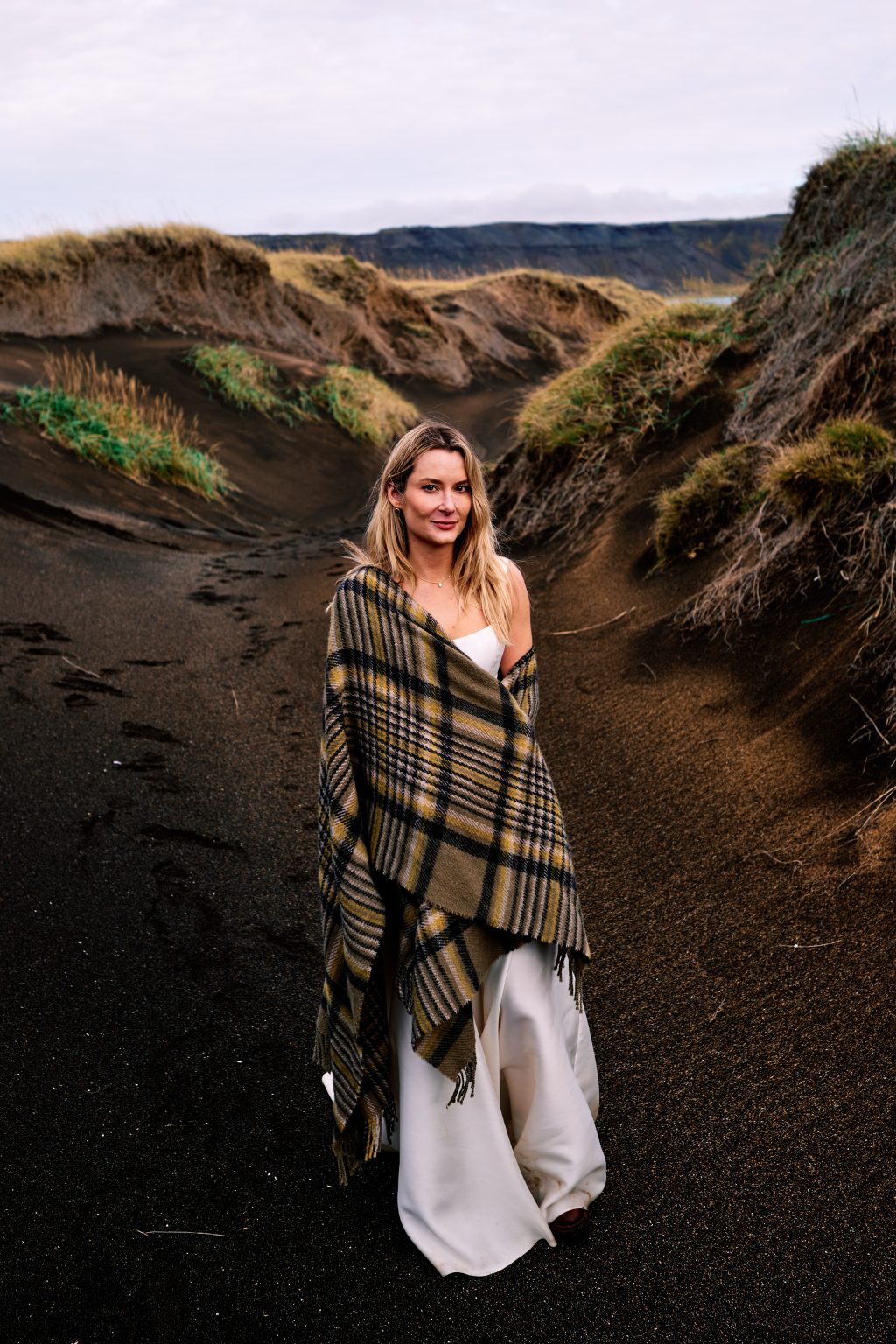 Portrait of Lindsey in the dunes on Iceland’s south coast