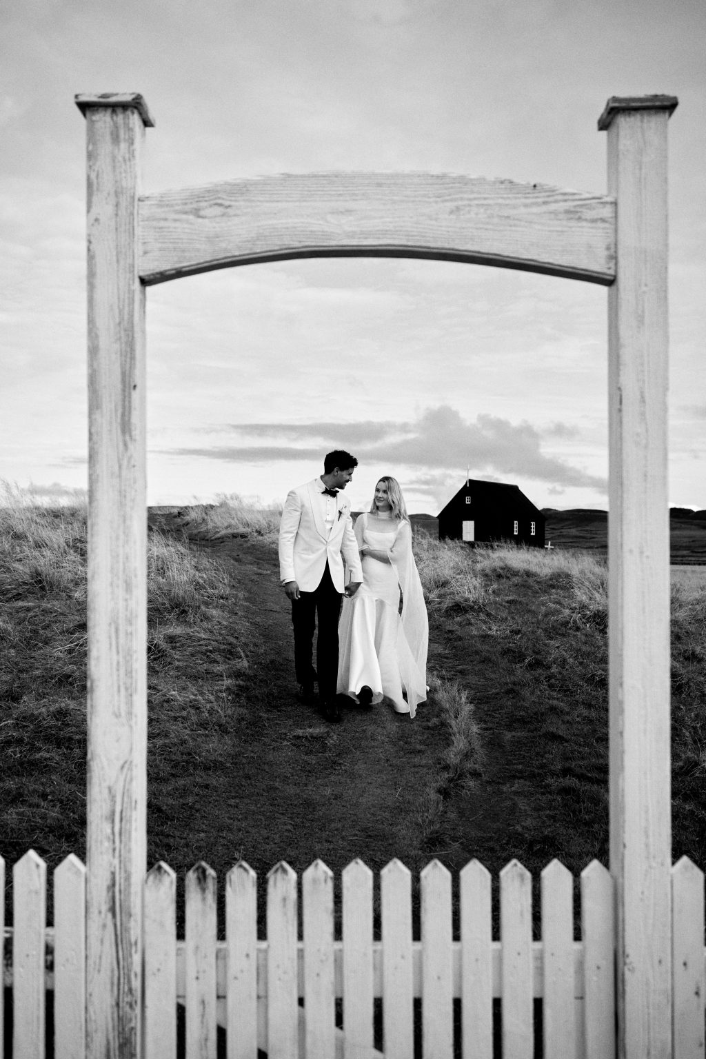 Lindsey and Daniel at Krýsuvíkurkirkja, the black church at Krýsuvík