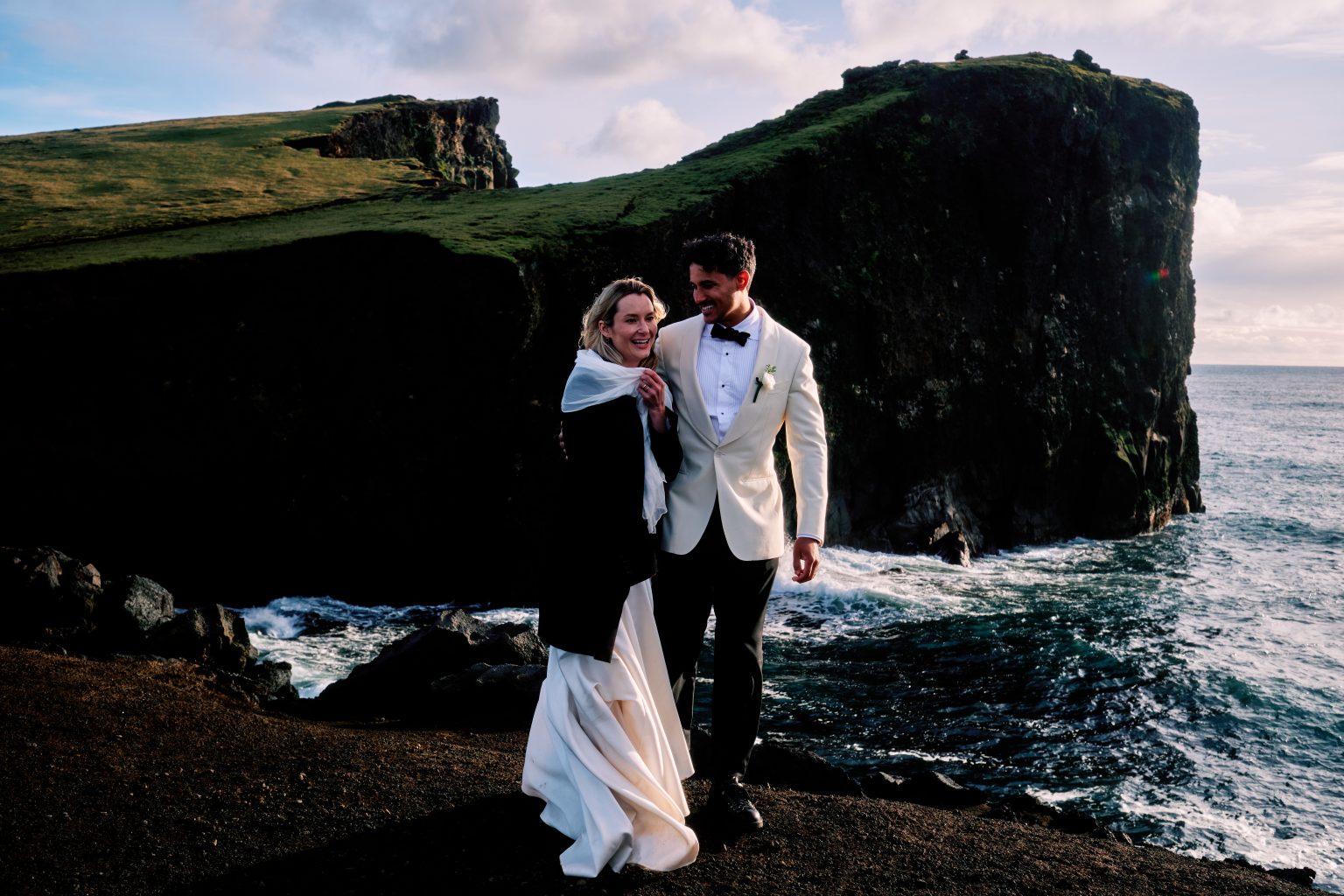 Walking the black shore beneath the Reykjanes cliffs