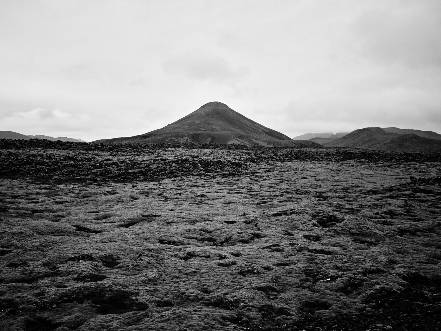 Black lava craters on Reykjanes, Iceland