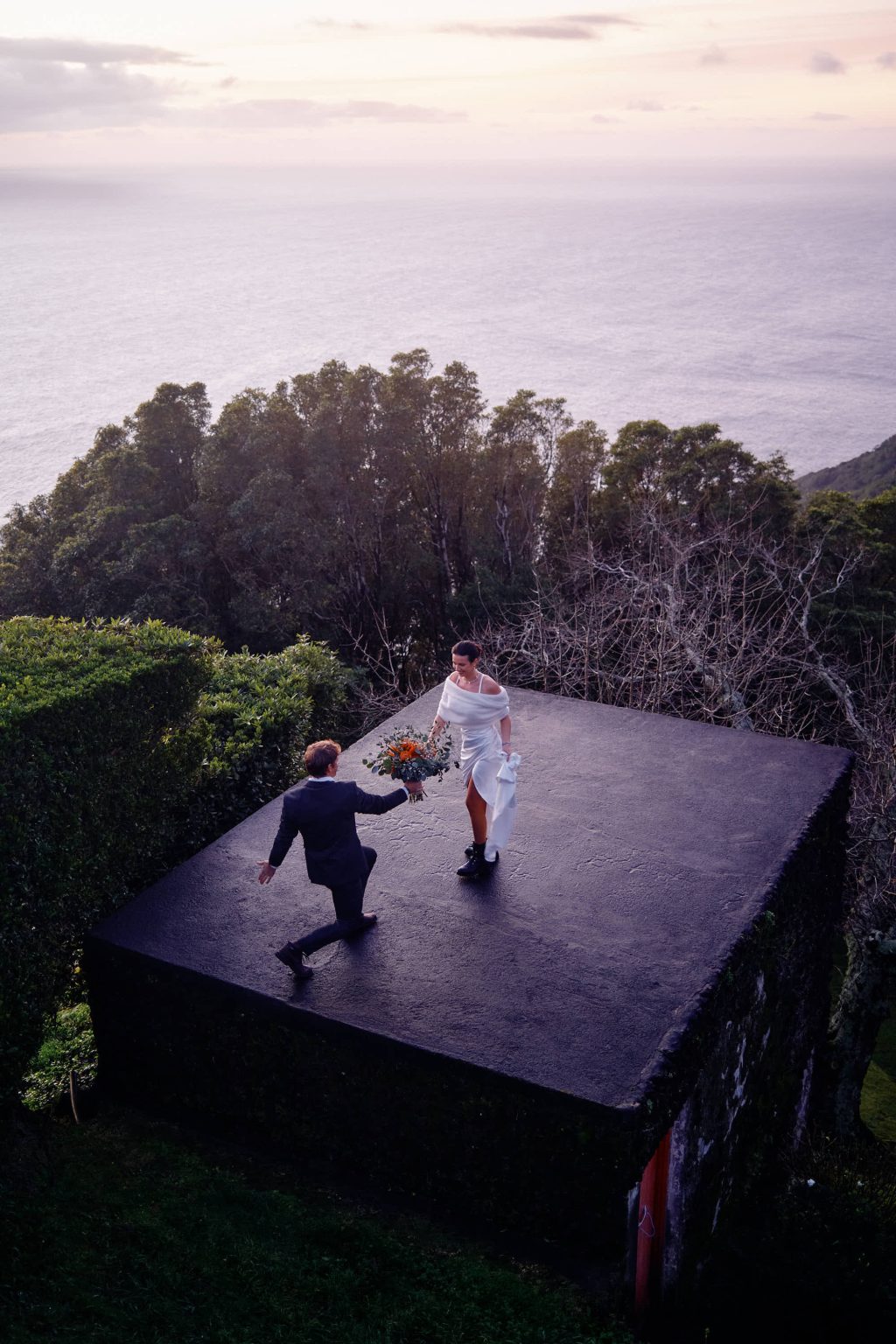A black house at a São Miguel viewpoint