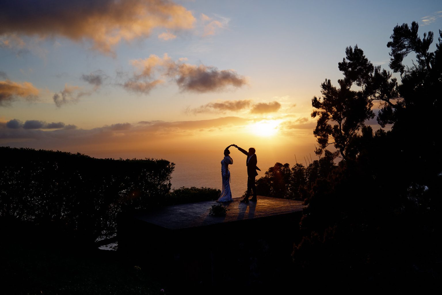Sunset from a viewpoint on São Miguel