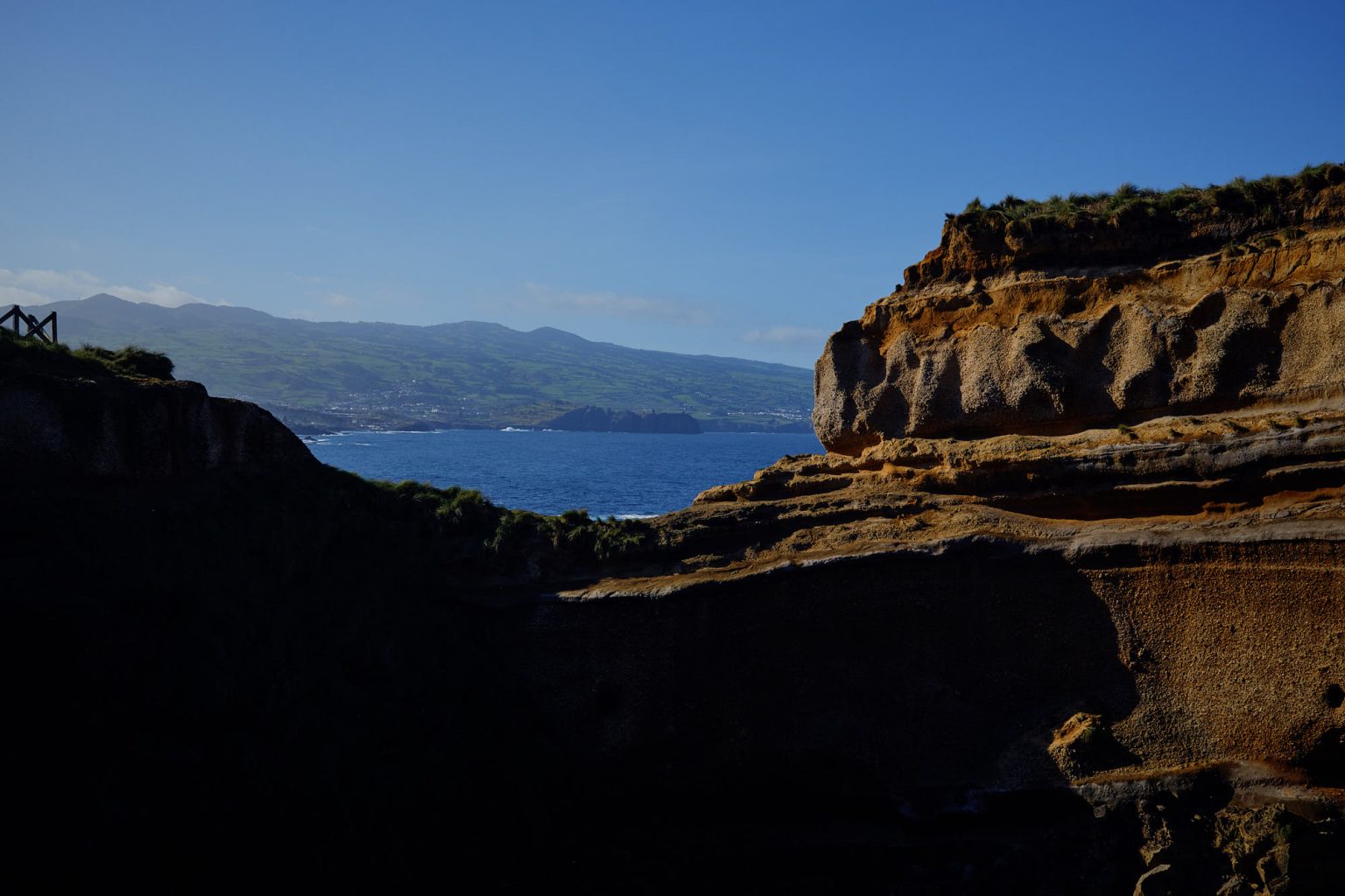 A sea cliff on São Miguel, Azores