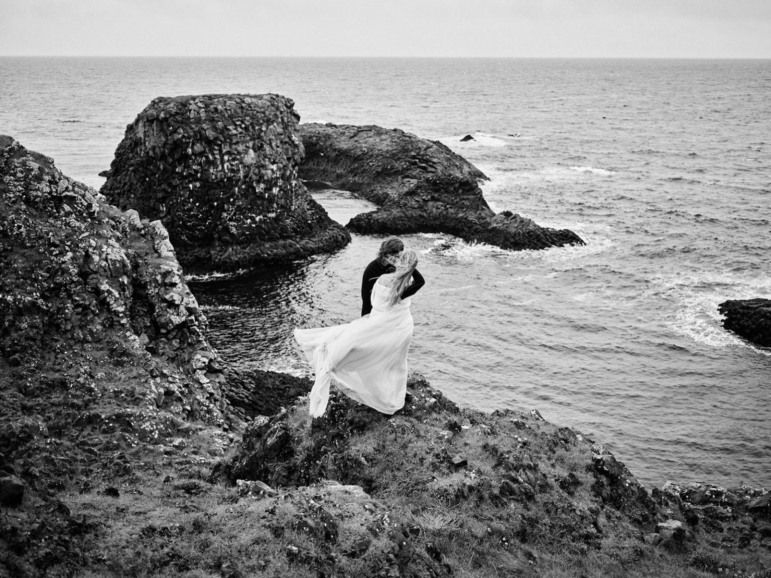The couple on the sea stacks at Arnarstapi, Snæfellsnes