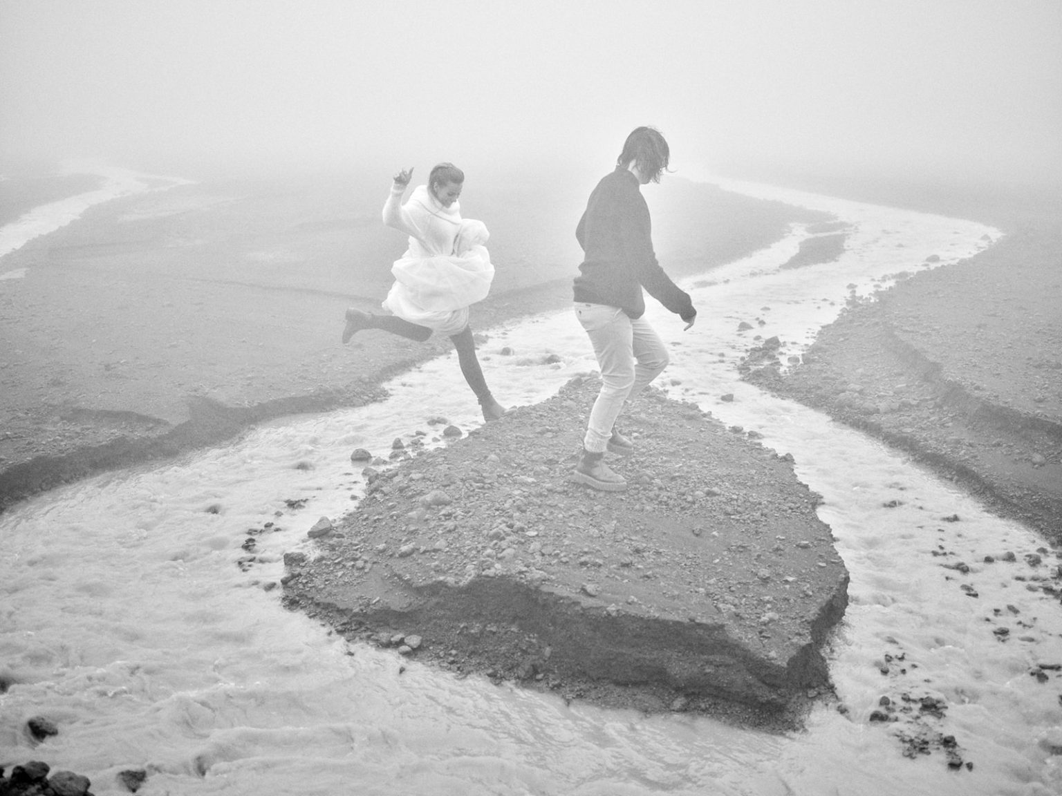 The couple on a snowy mountain pass, a Snæfellsnes elopement