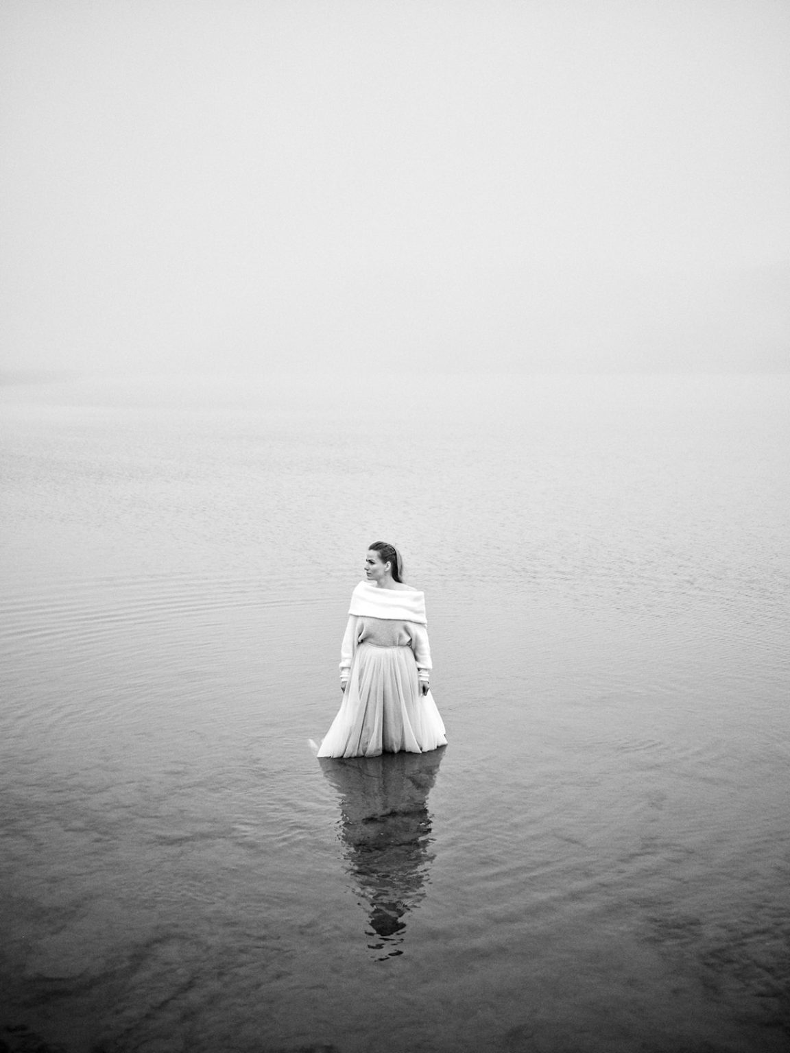 The bride reflected in the mist, Snæfellsnes, Iceland
