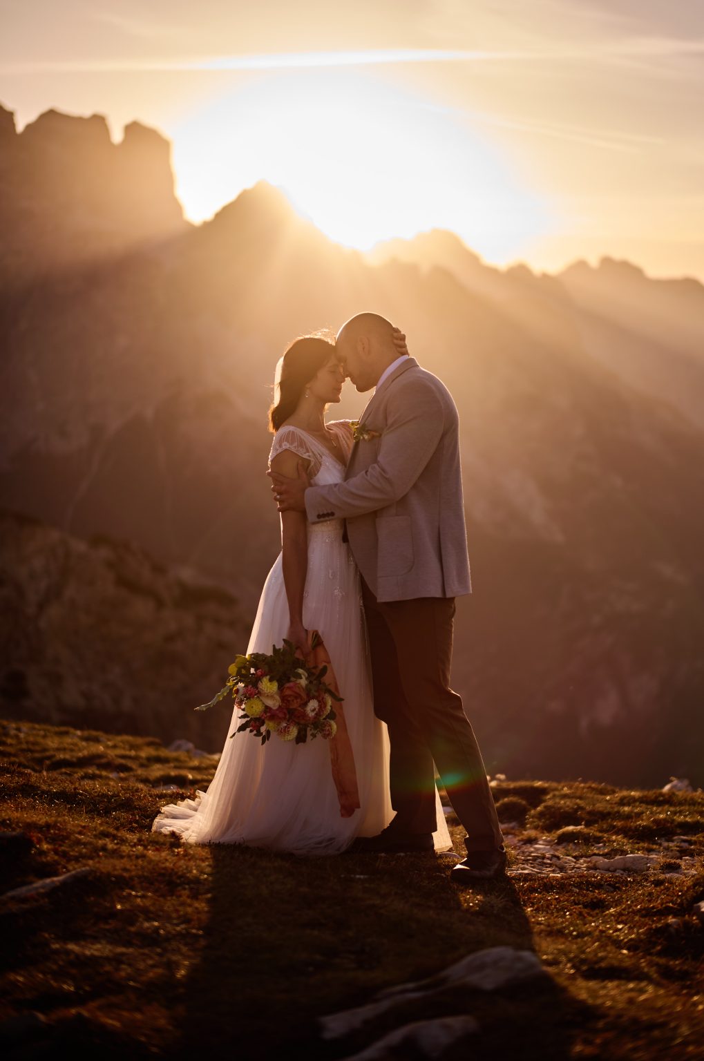 Lottie and Jack in the golden light, Tre Cime di Lavaredo