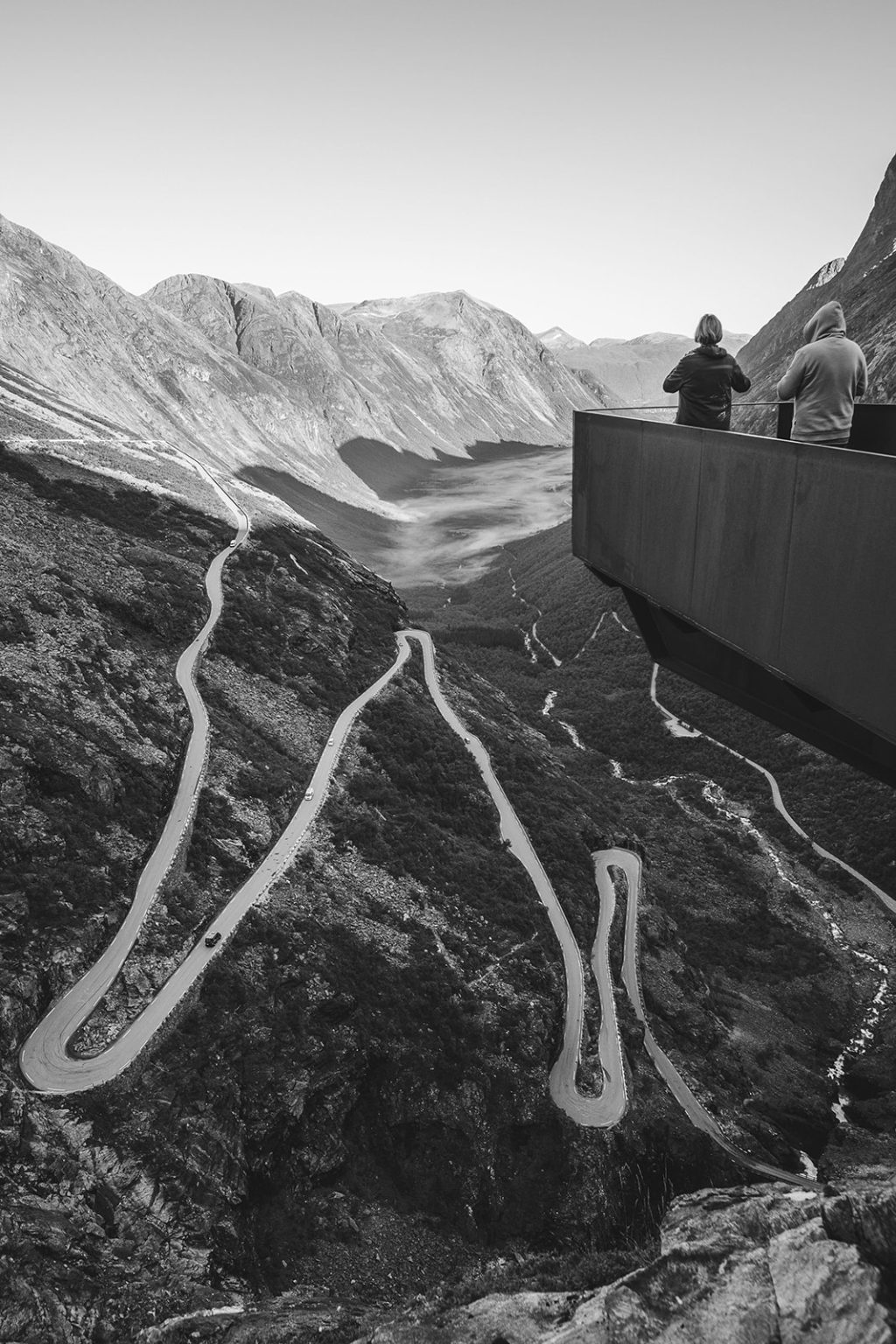 The Trollstigen switchbacks in the Norwegian mountains near Juvet