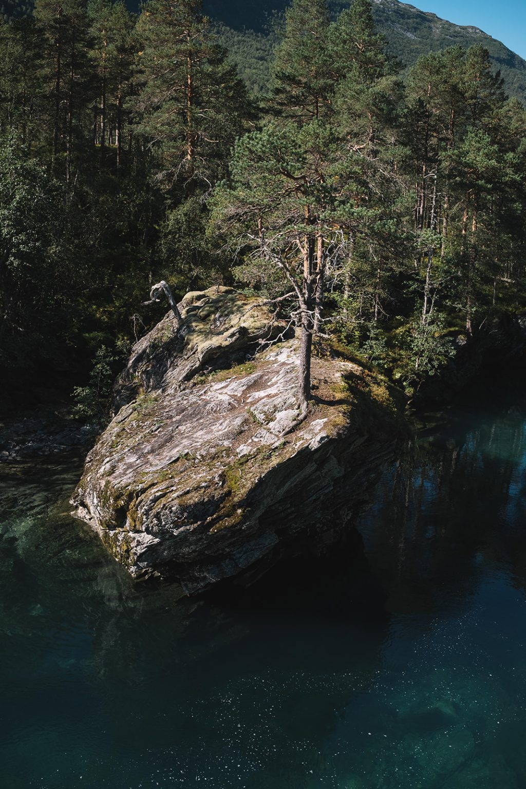 The green river gorge below Juvet, Norway